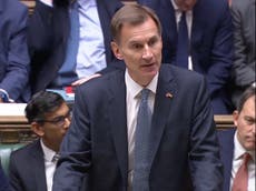 Autumn Budget - live: Jeremy Hunt says UK now in recession as energy bills to rise