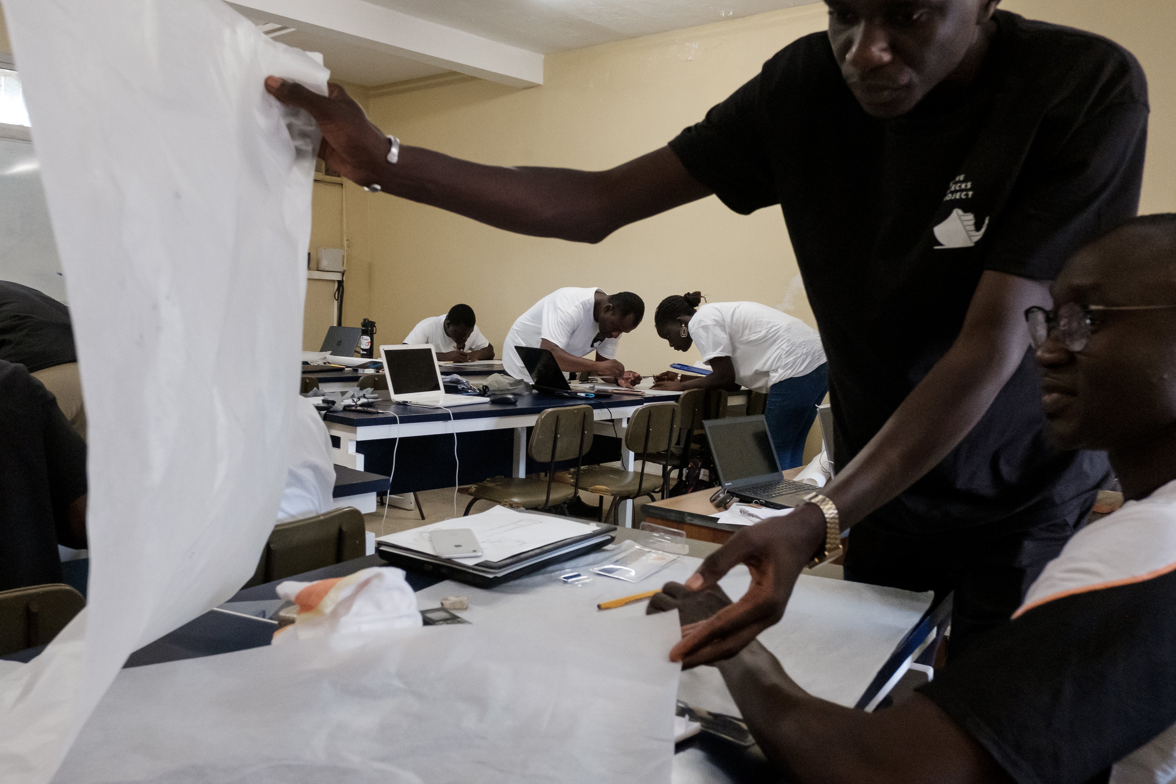 On the days they weren't diving, students worked in a classroom to plot their collected data on maps