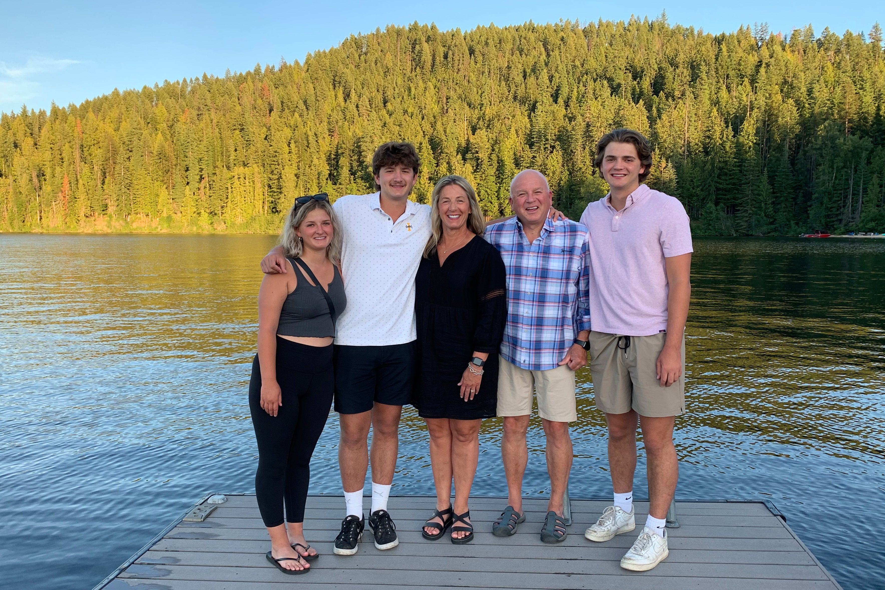 Stacy and Jim Chapin with their triplets Maizie, Ethan and Hunter