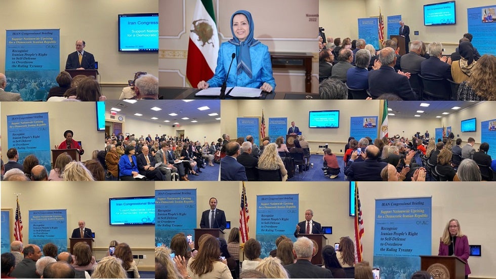 Members of Congress speak at a joint press conference on Iran