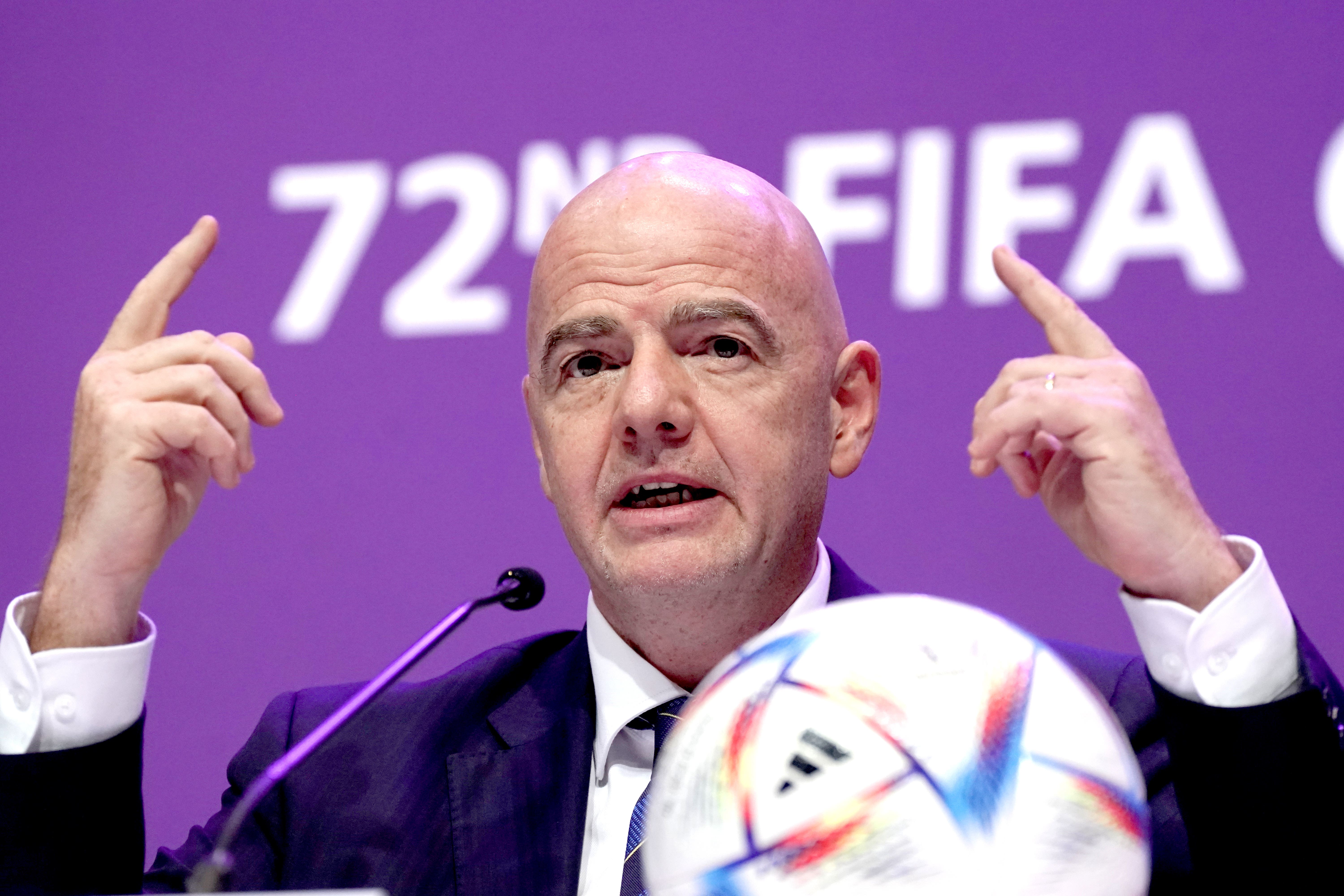 The FA will give its conditional support to Gianni Infantino’s next term as FIFA president (Nick Potts/PA)