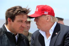 Trump news – live: Trump’s new nicknames for Ron DeSantis revealed as he considers Kari Lake for running mate