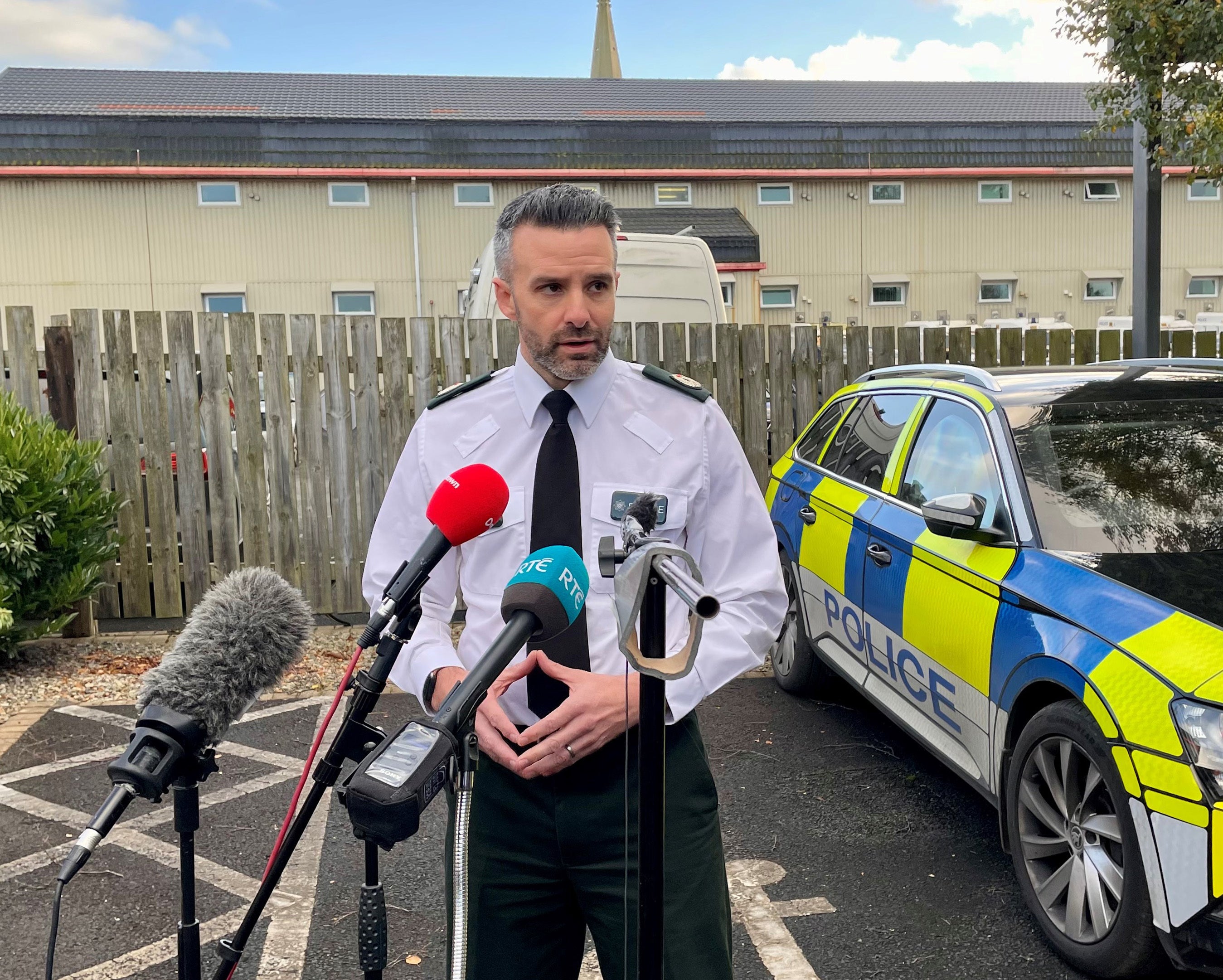 Assistant Chief Constable Bobby Singleton, speaks to the media at Strabane PSNI station