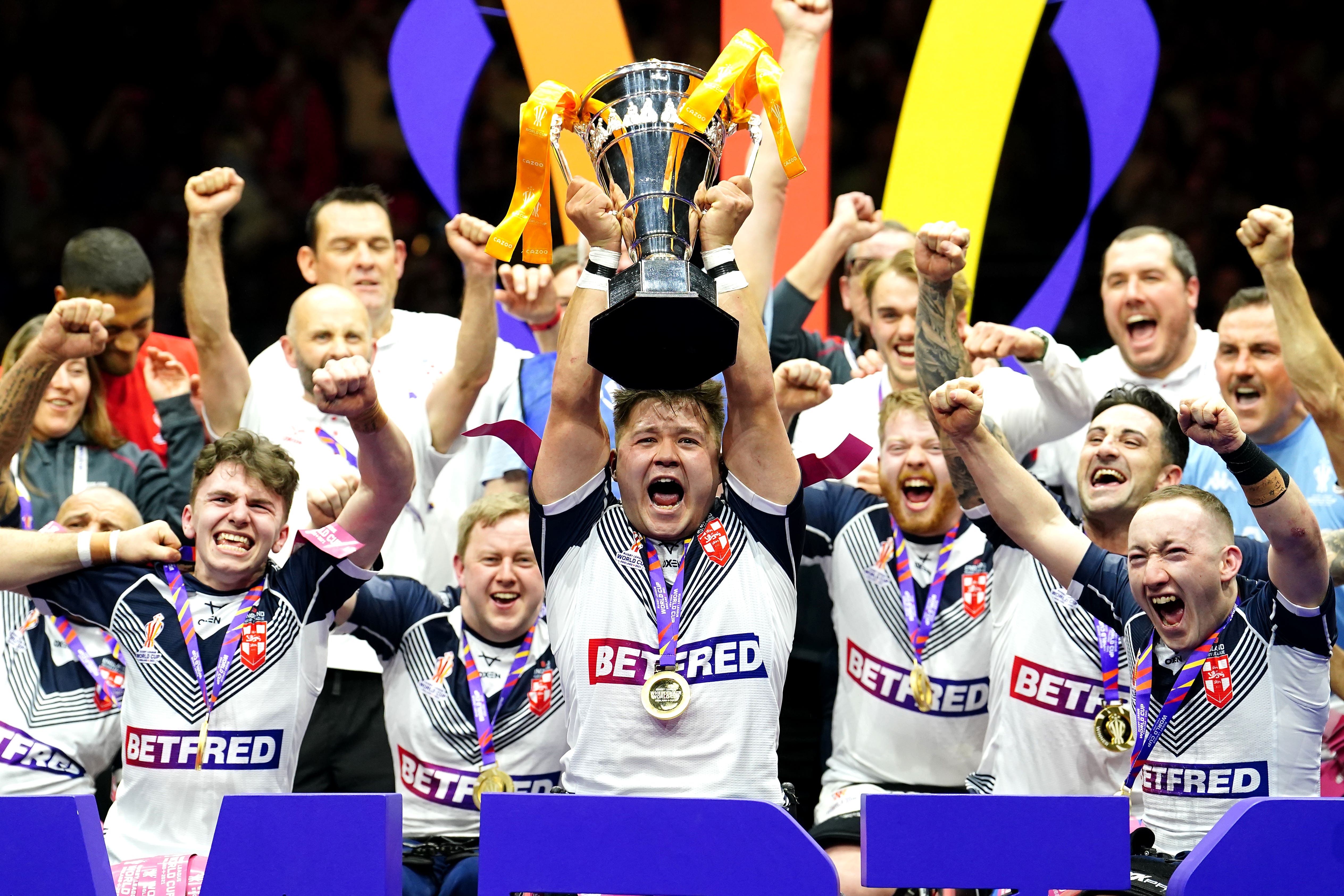 England’s Tom Halliwell lifted the trophy (David Davies/PA)