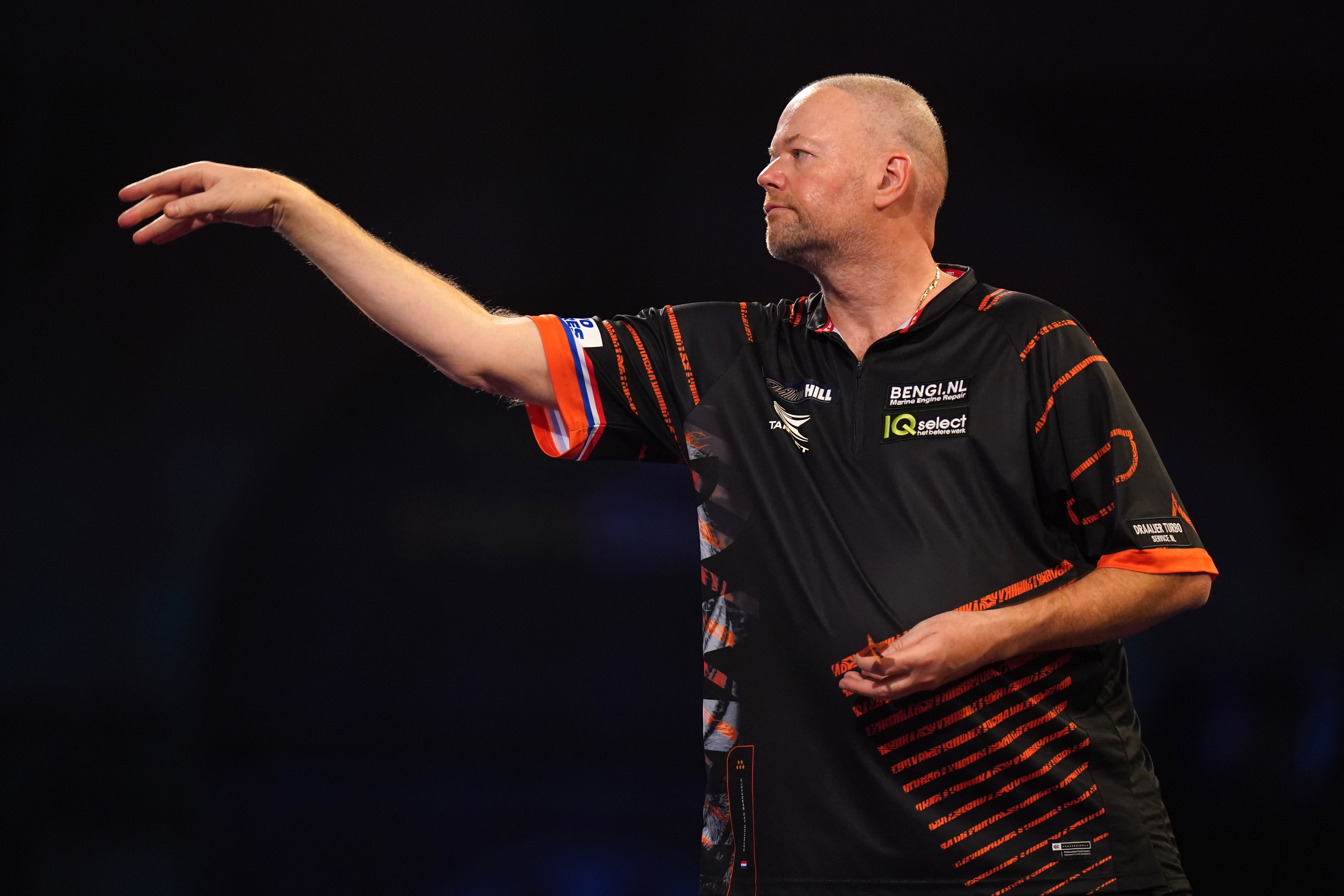 Raymond van Barneveld is back in a televised semi-final (Adam Davy/PA)