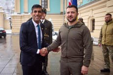 Rishi Sunak meets Volodymyr Zelensky on first visit to Ukraine as PM