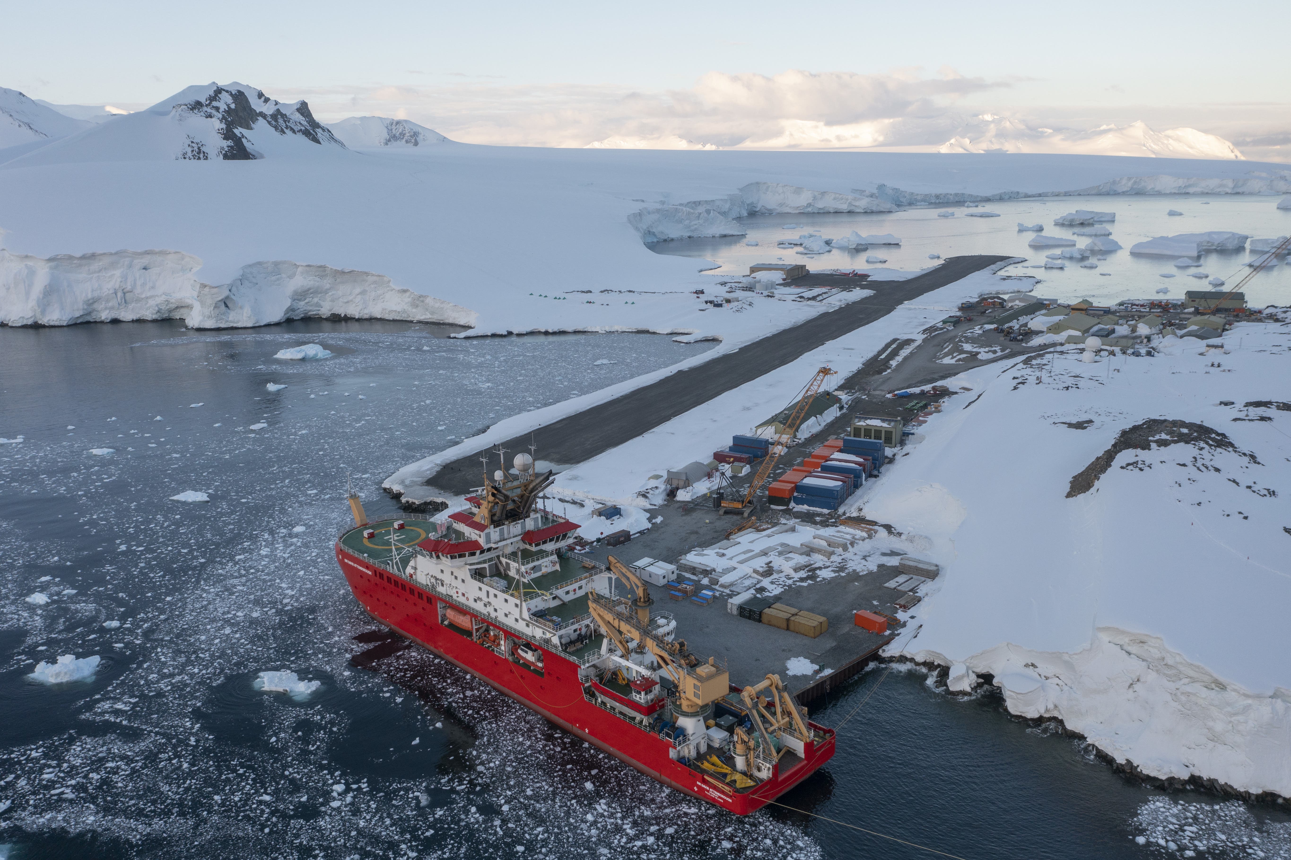 RRS Sir David Attenborough during ice trials during its maiden voyage to Antarctica (British Antarctic Survey/PA)