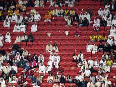 Thousands of Qatar fans appear to leave World Cup opener at half-time