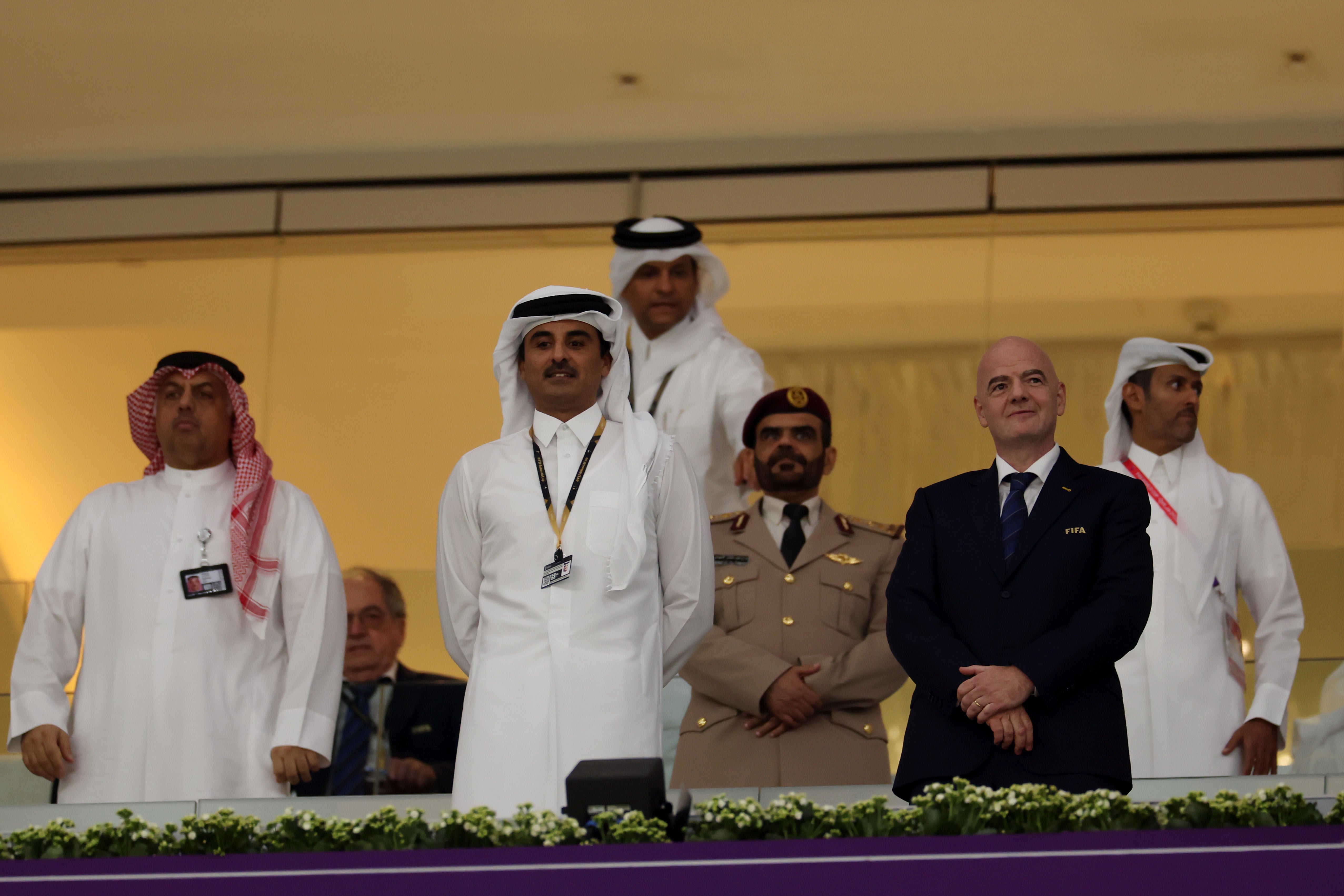 Gianni Infantino watched the game alongside assorted dignitaries