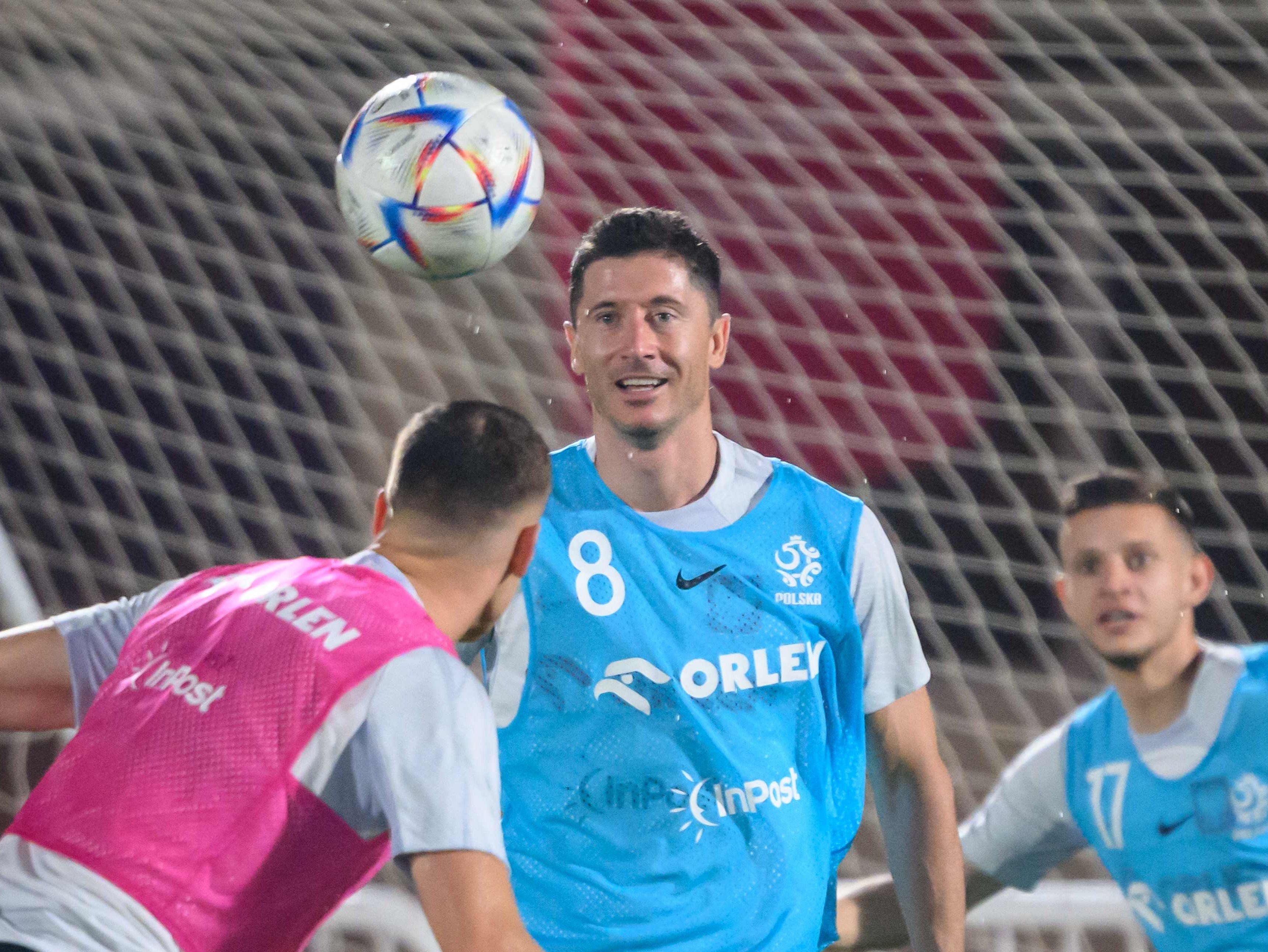 Poland captain Robert Lewandowski (centre) is his nation’s best hope of progressing in Qatar