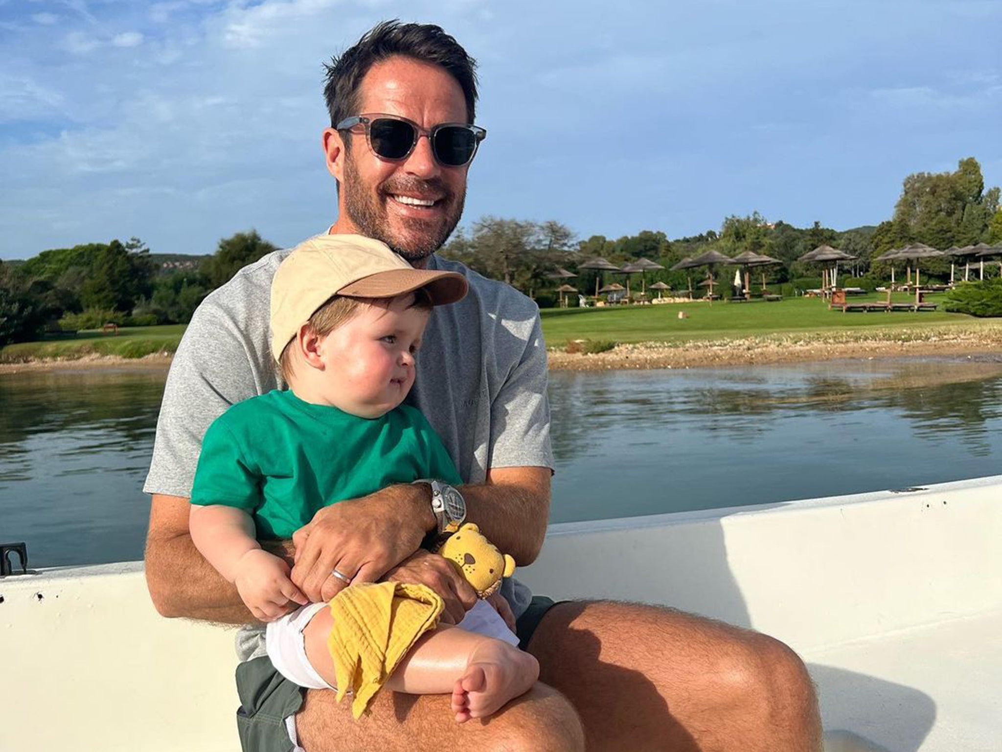 Jamie Redknapp and son Raphael Anders