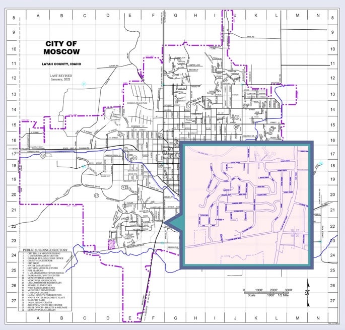 Moscow Police Department released this map of locations described as ‘areas of interest'