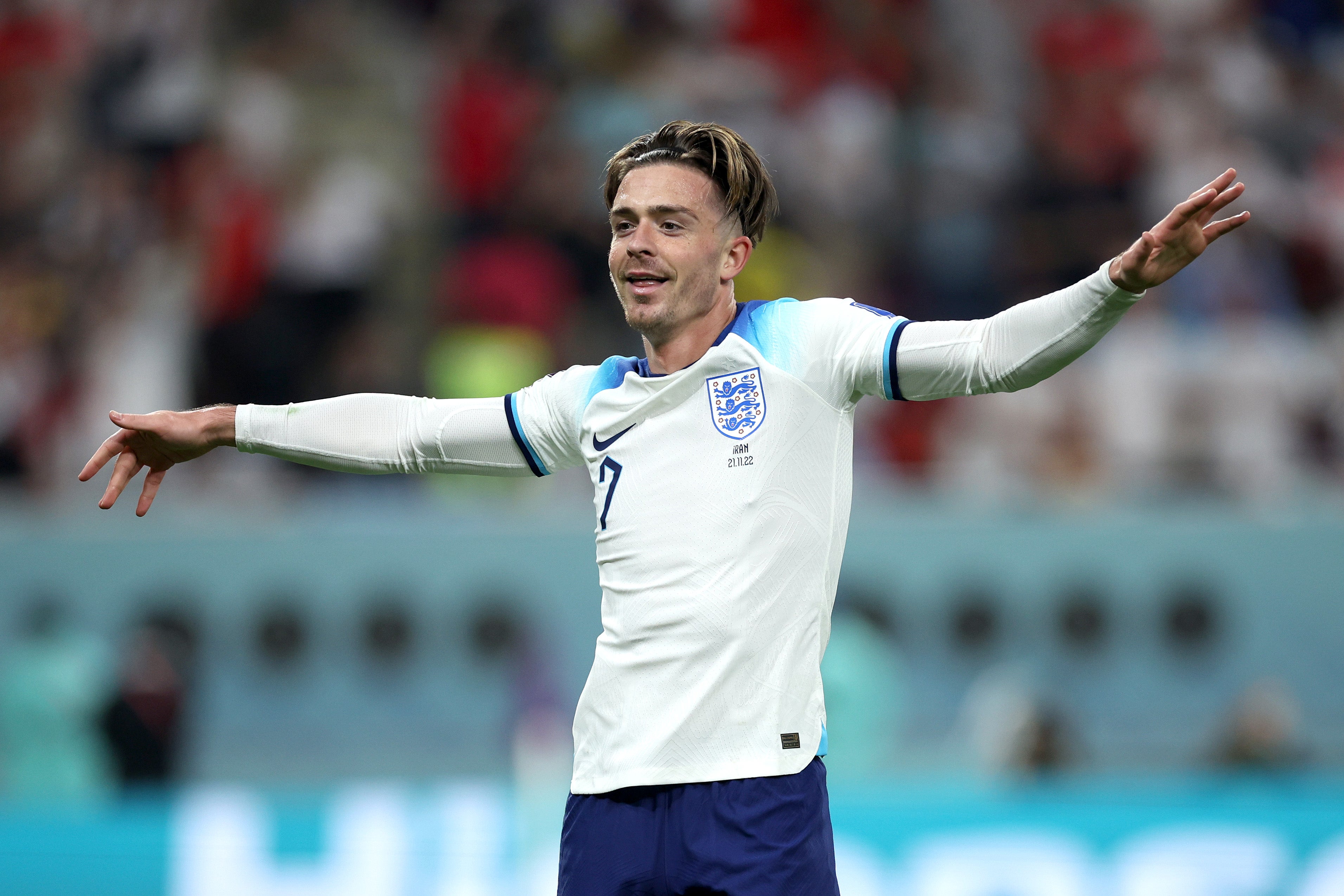 Grealish dances after scoring in Qatar