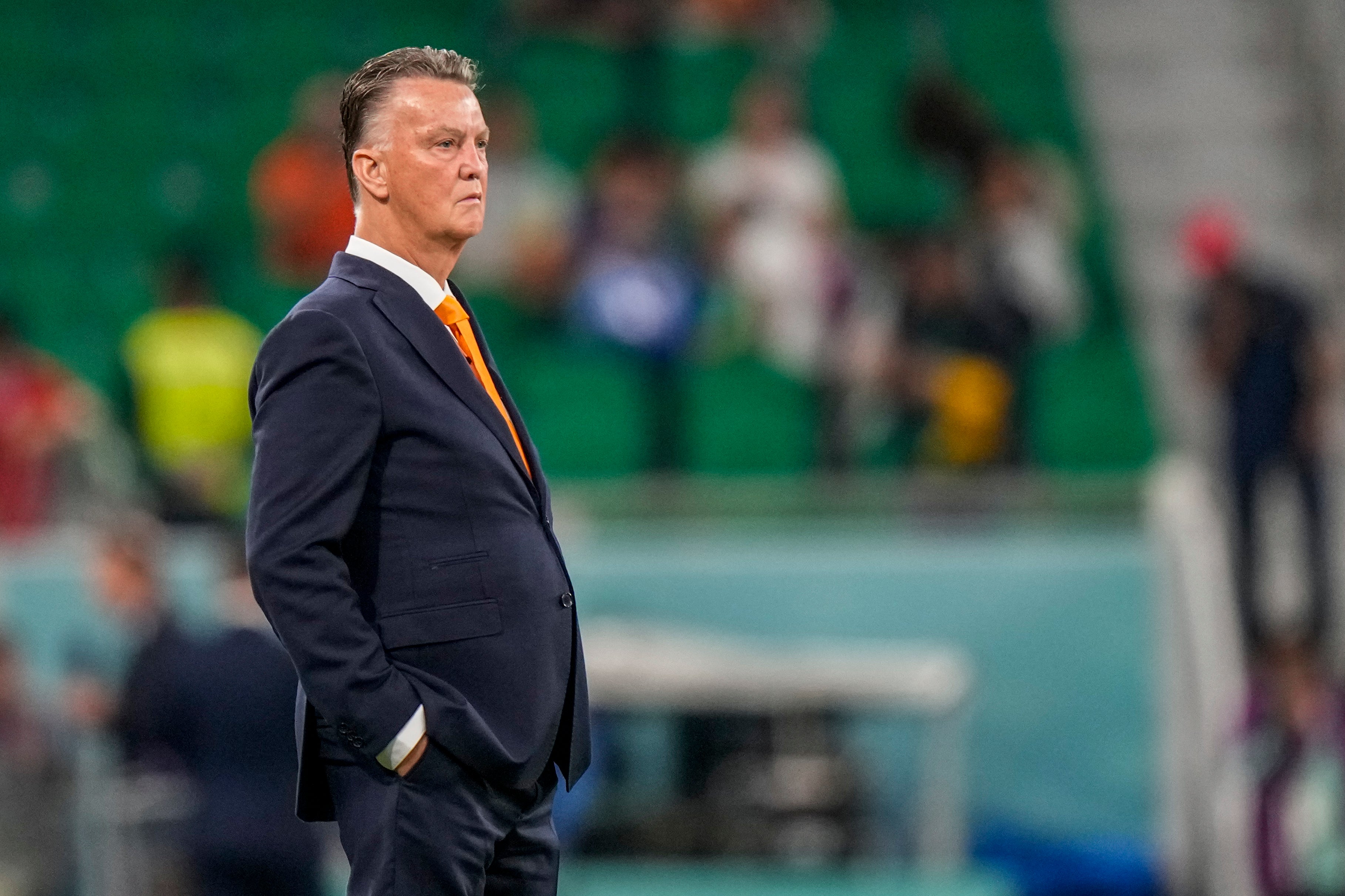 Netherlands coach Louis van Gaal watches his side in action against Senegal