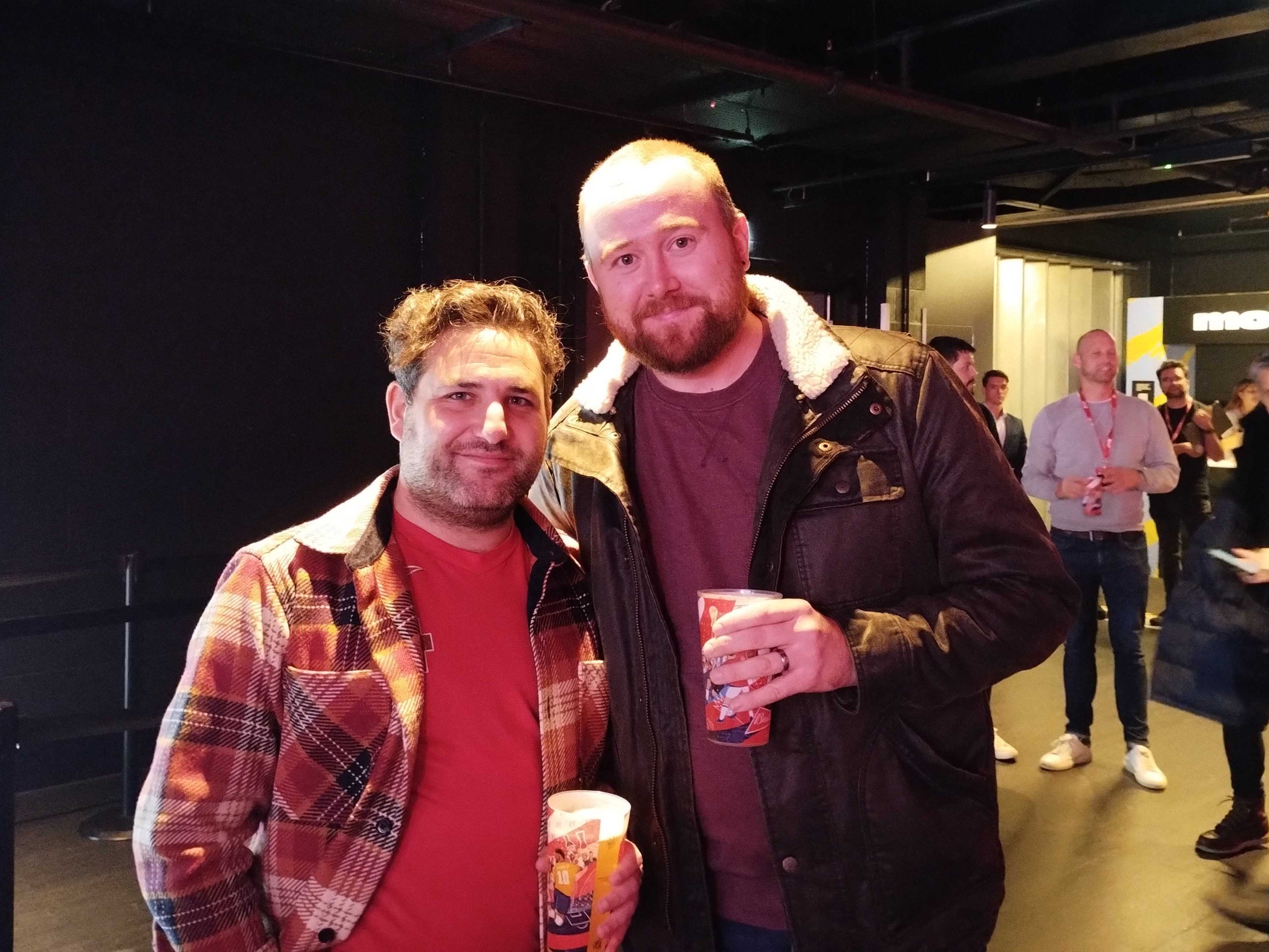 Farrell Monk and Rufus Thompson both took the day off work to watch the match