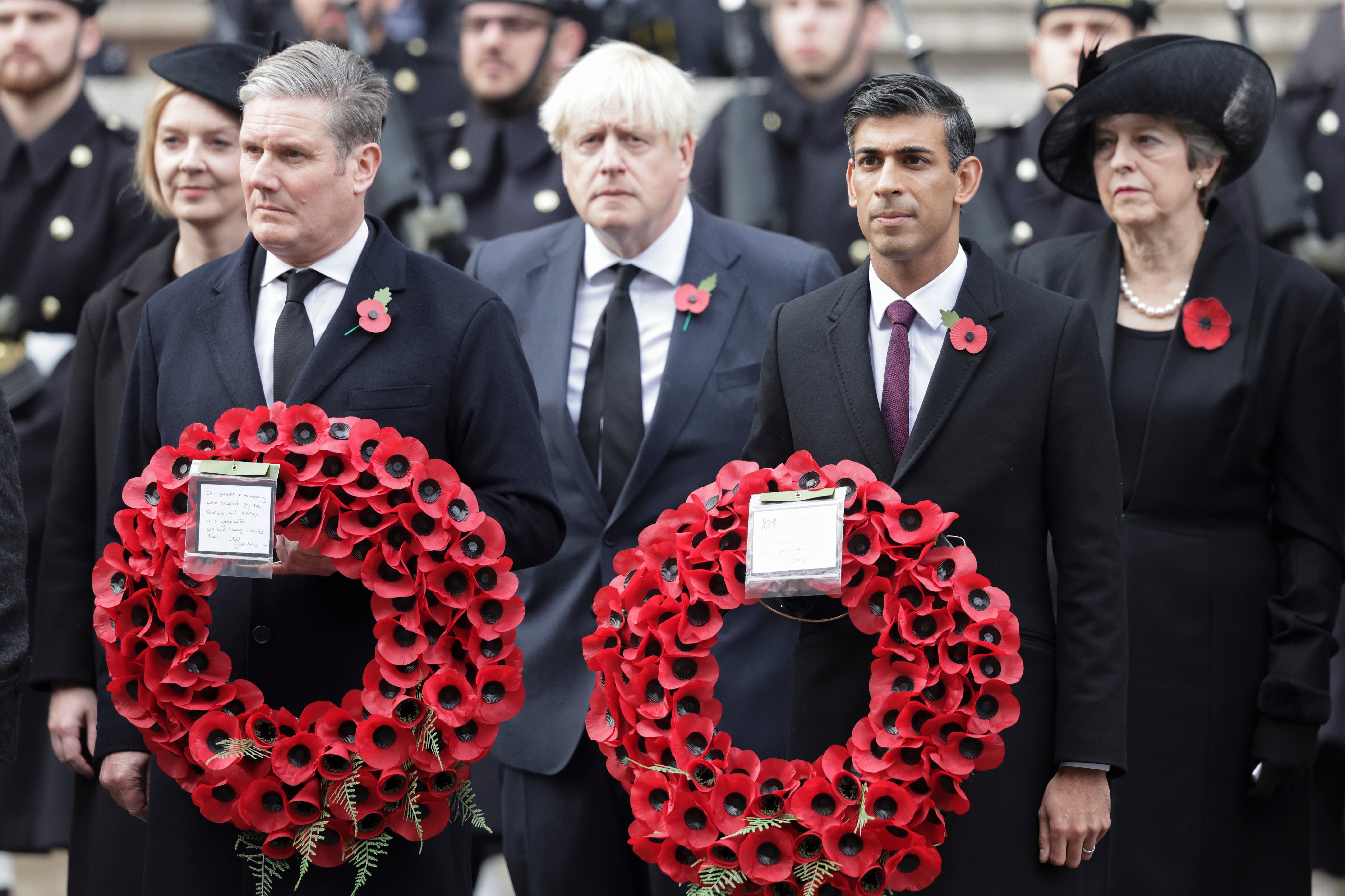 Prime minister Rishi Sunak and Labour leader Keir Starmer at last year’s National Service Of Remembrance at The Cenotaph on Remembrance Sunday