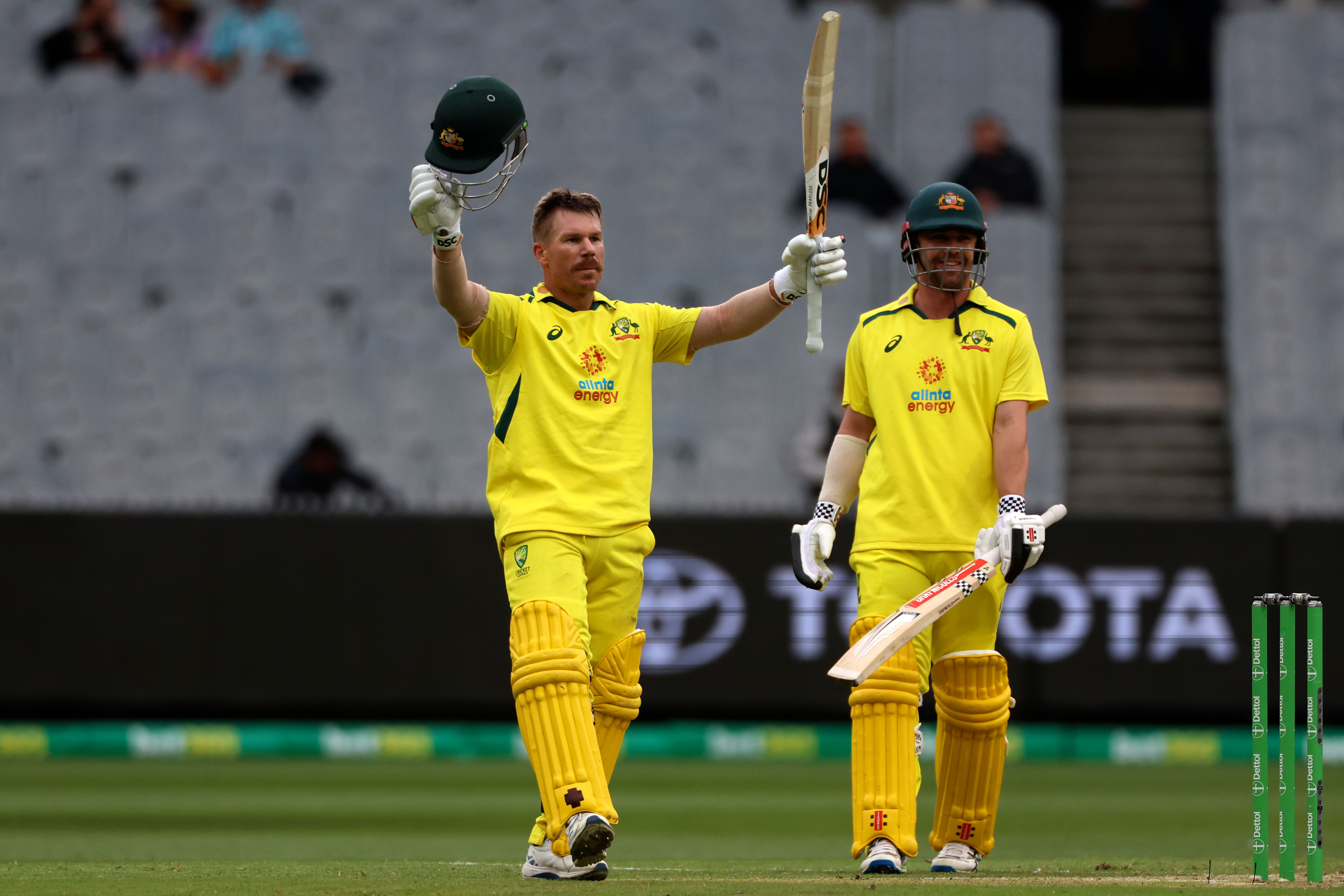 David Warner, left, and Travis Head sparkled for Australia (Asanka Brendon Ratnayake/AP)