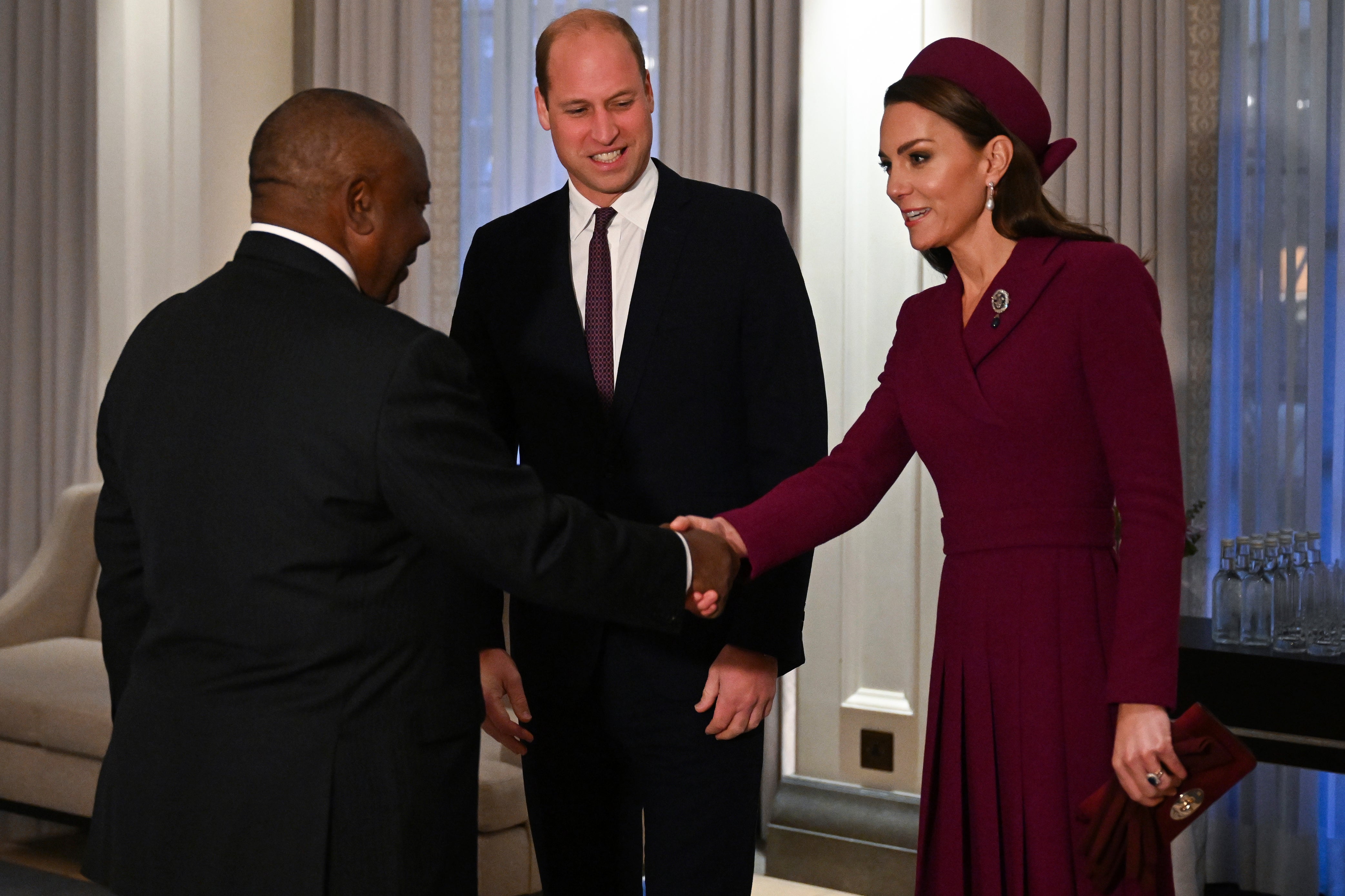 Prince William and Kate with South Africa's President Cyril Ramaphosa at the Corinthia Hotel in London in 2022