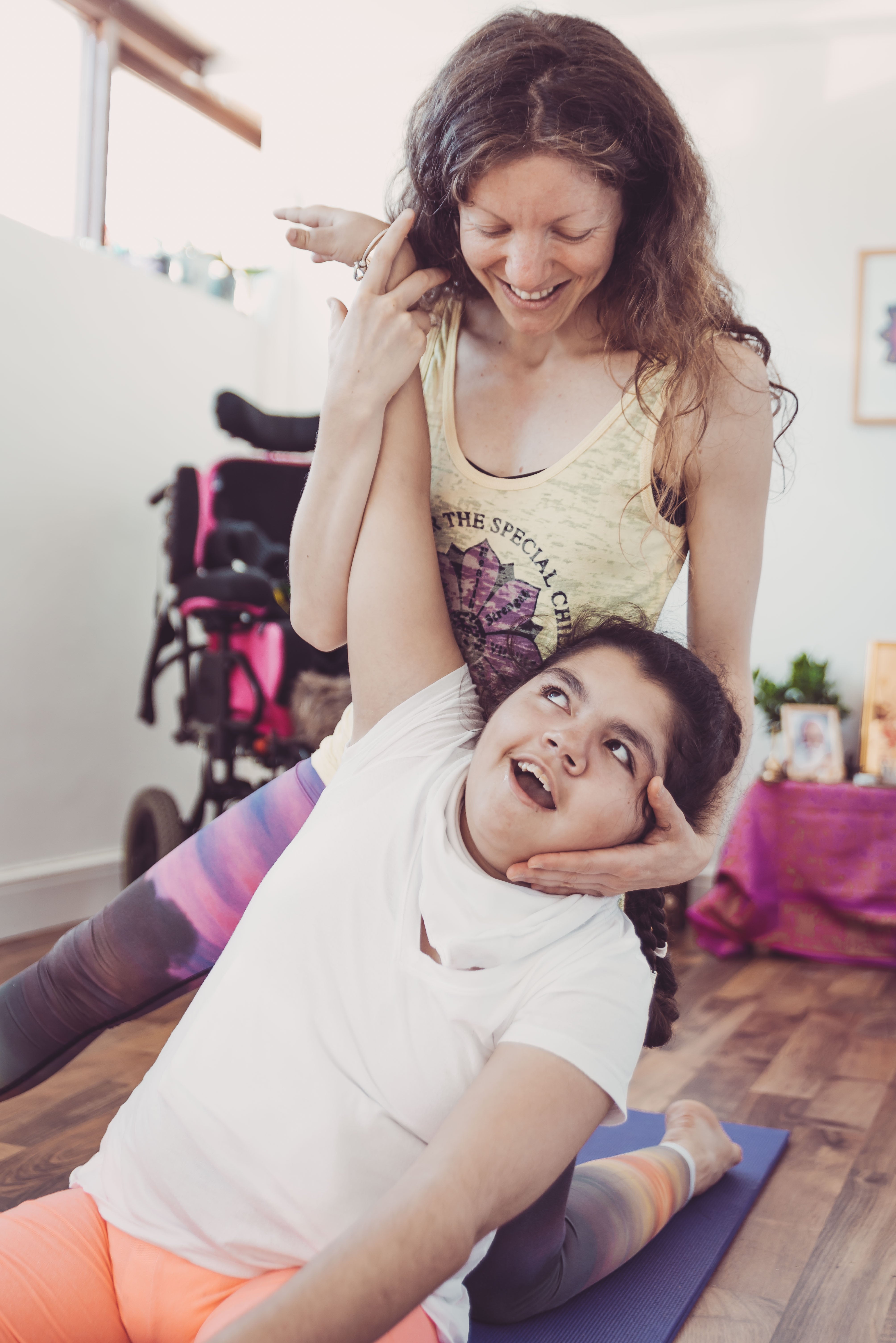 Tyler’s yoga session at the MahaDevi centre