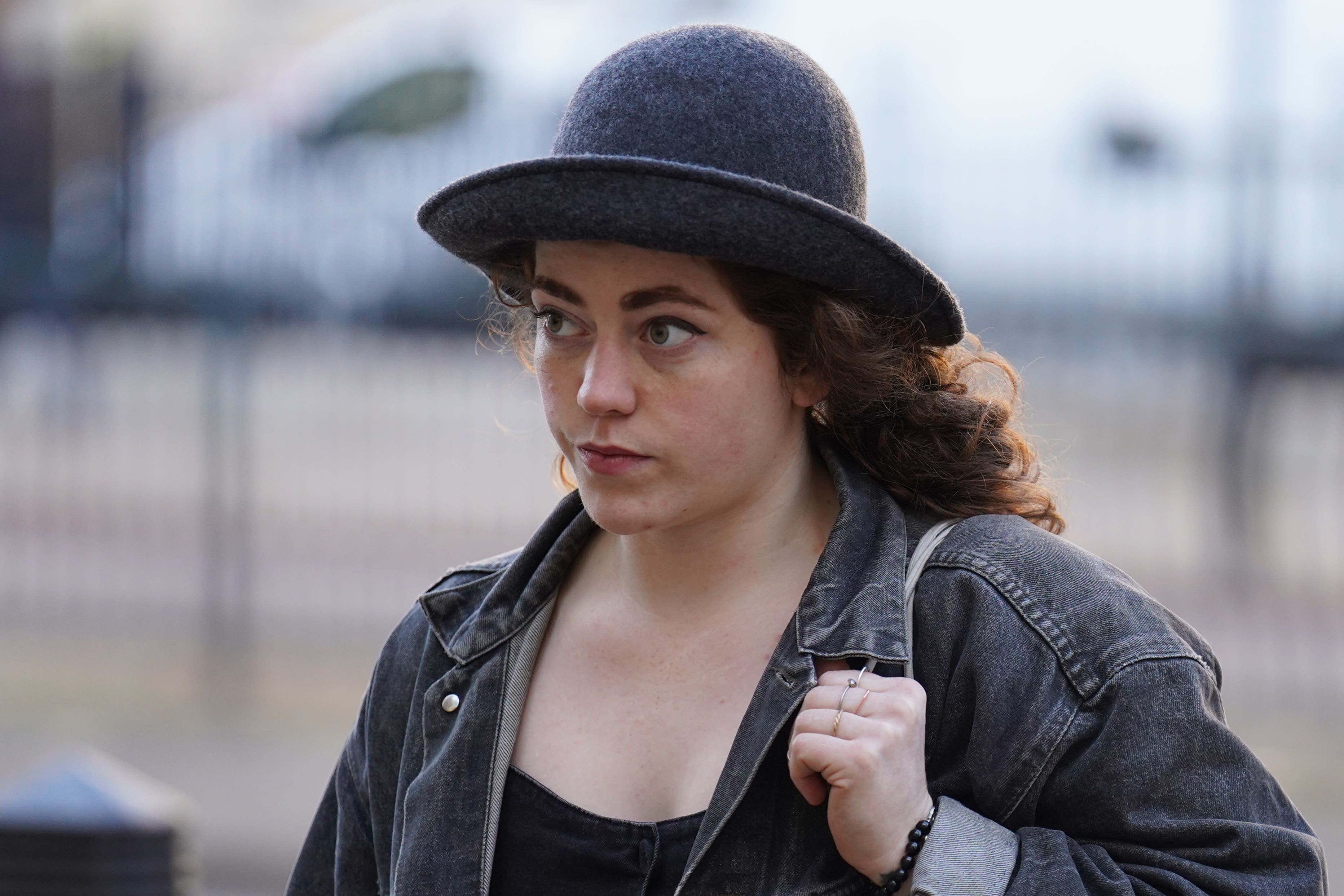 Just Stop Oil protester Emily Brocklebank arrives at Westminster Magistrates’ Court (James Manning/PA)