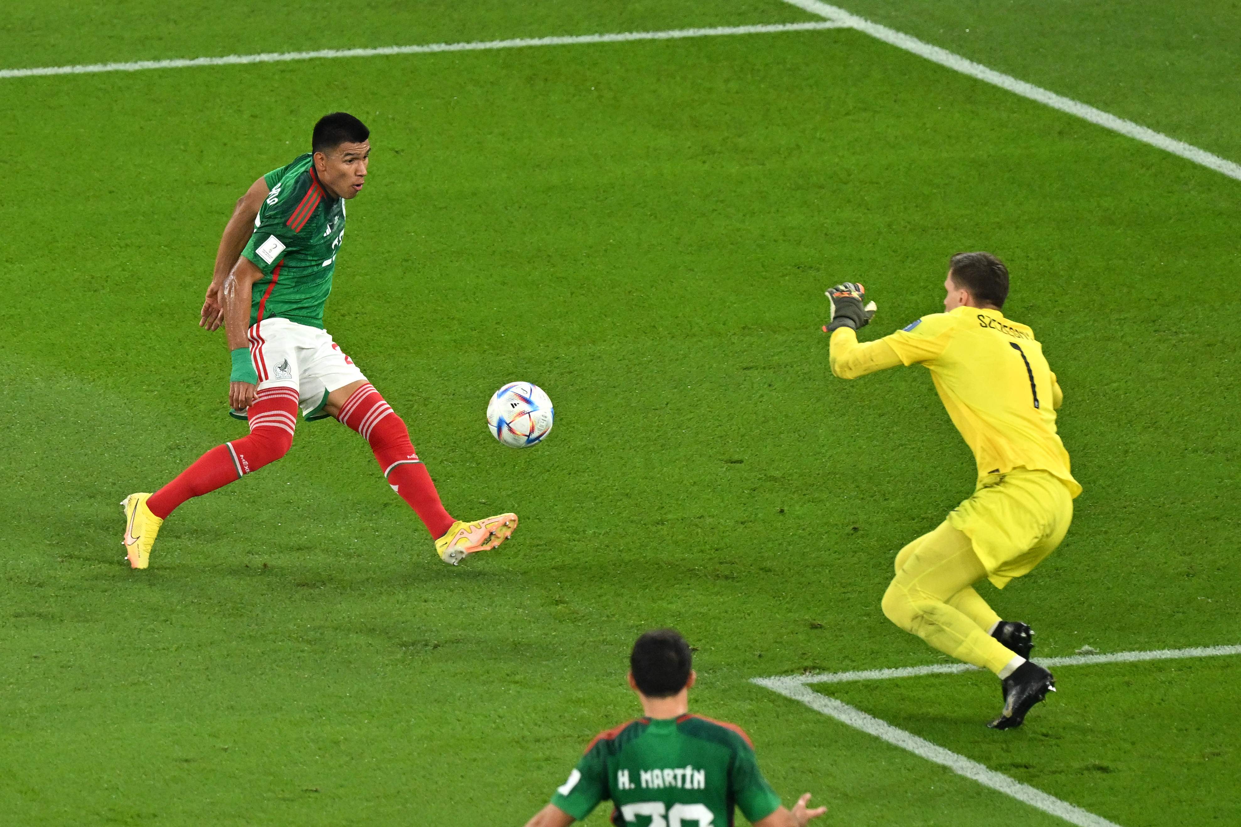 Jesus Gallardo got forward well for Mexico