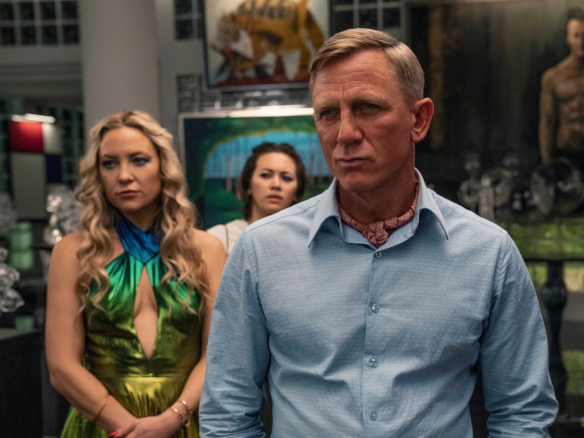 Kate Hudson, Jessica Henwick and Daniel Craig in ‘Glass Onion: A Knives Out Mystery'