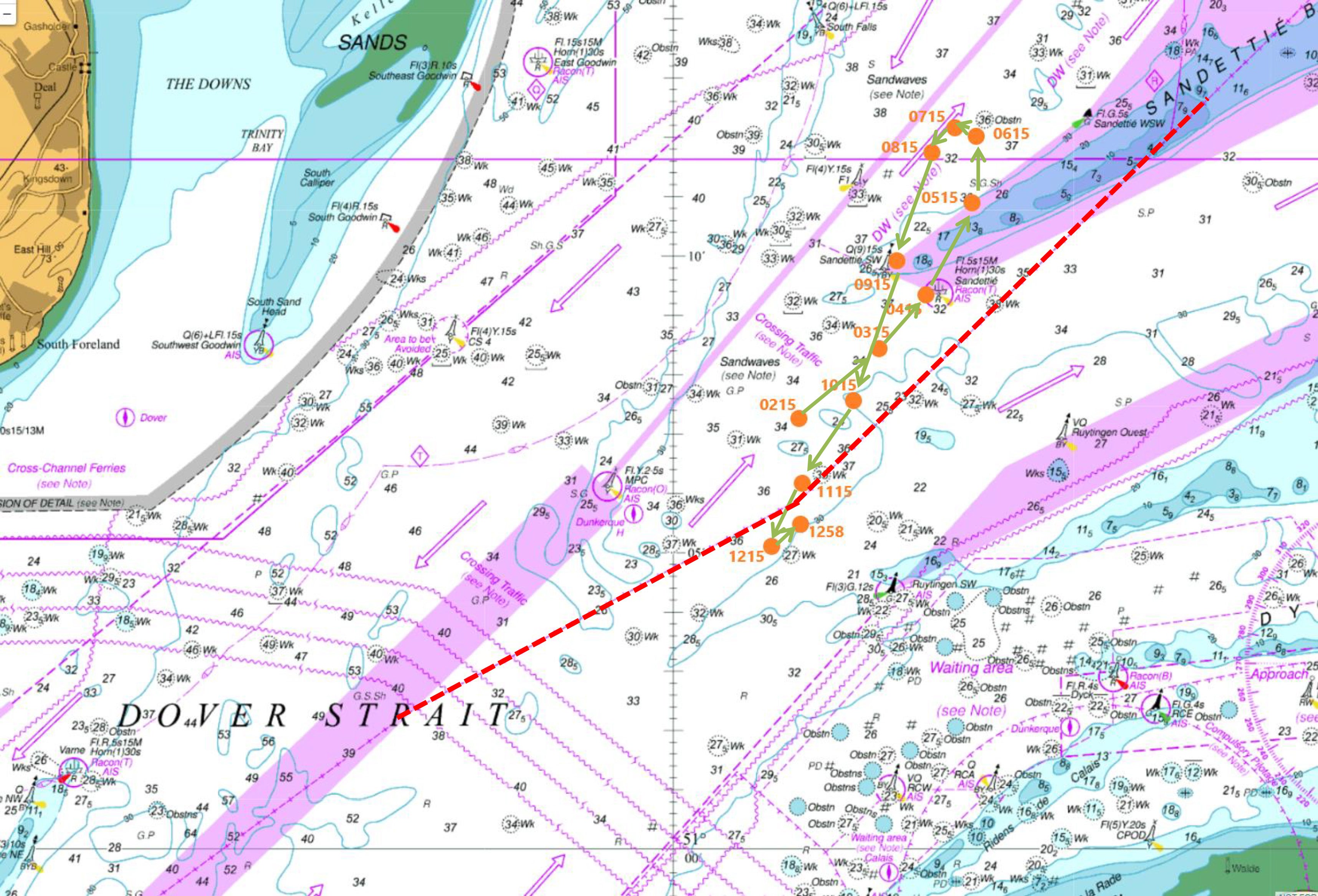 The map shows the approximate positions of the distress calls made by the migrants