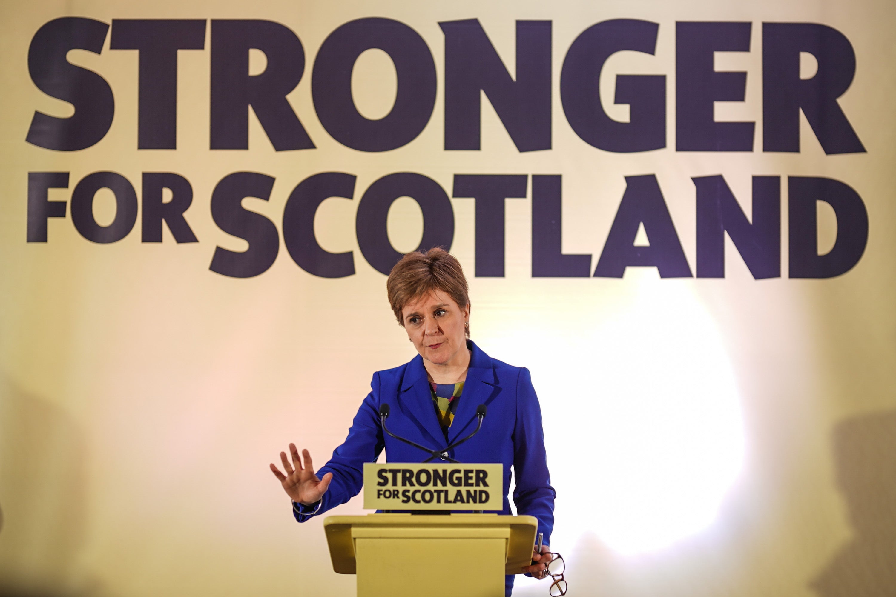 Sturgeon lays out plans for a ‘de-facto’ referendum at a press conference in Edinburgh on Wednesday