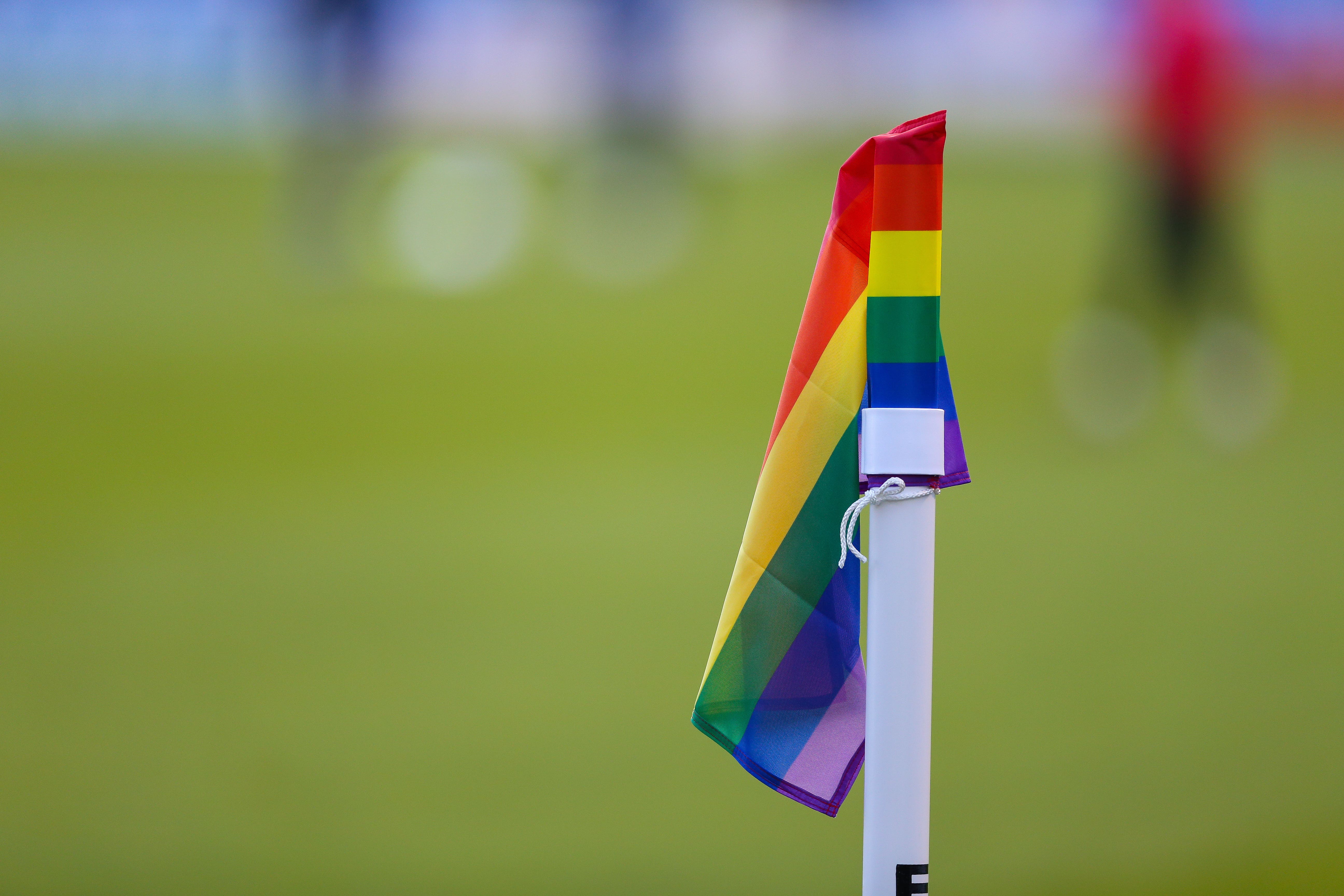 Rainbow corner flags (Barrington Coombs/PA)