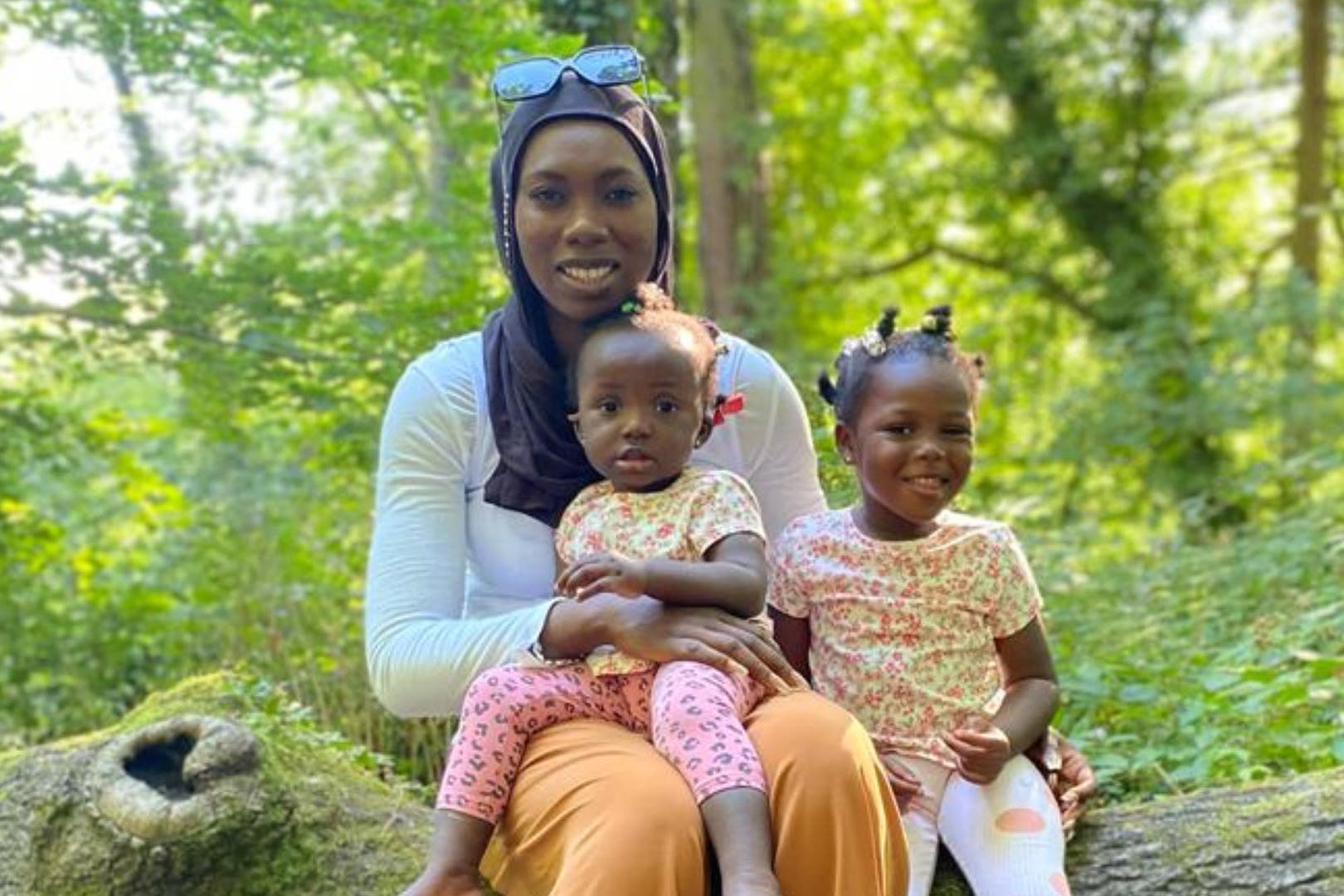 Fatoumatta Hydara, 28, with her children Naeemah Drammeh, one, and Fatimah Drammeh, three