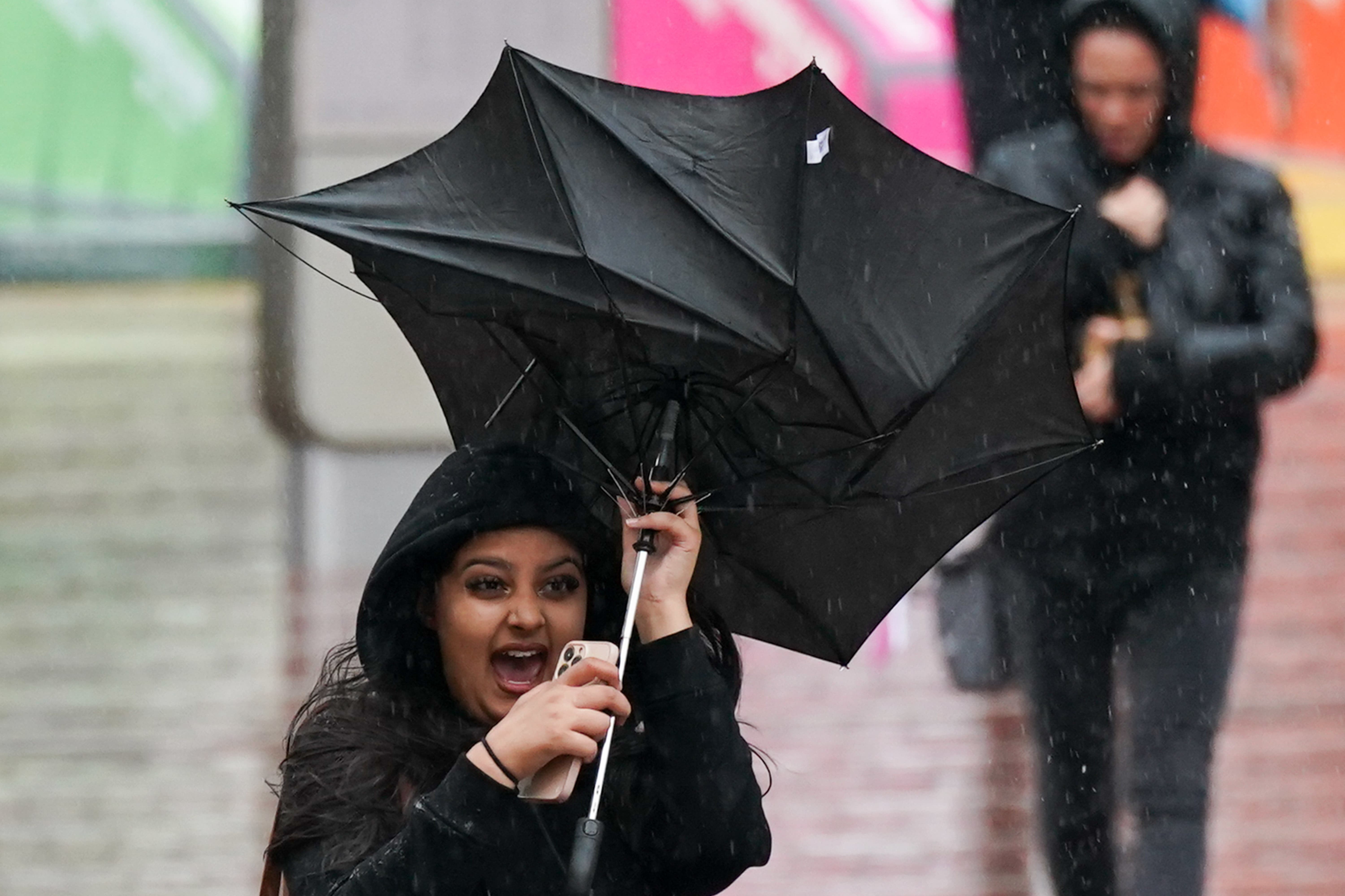 Transport delays and flooding is expected as 65mph winds and heavy rain lash the UK, forecasters say (Jacob King/PA)