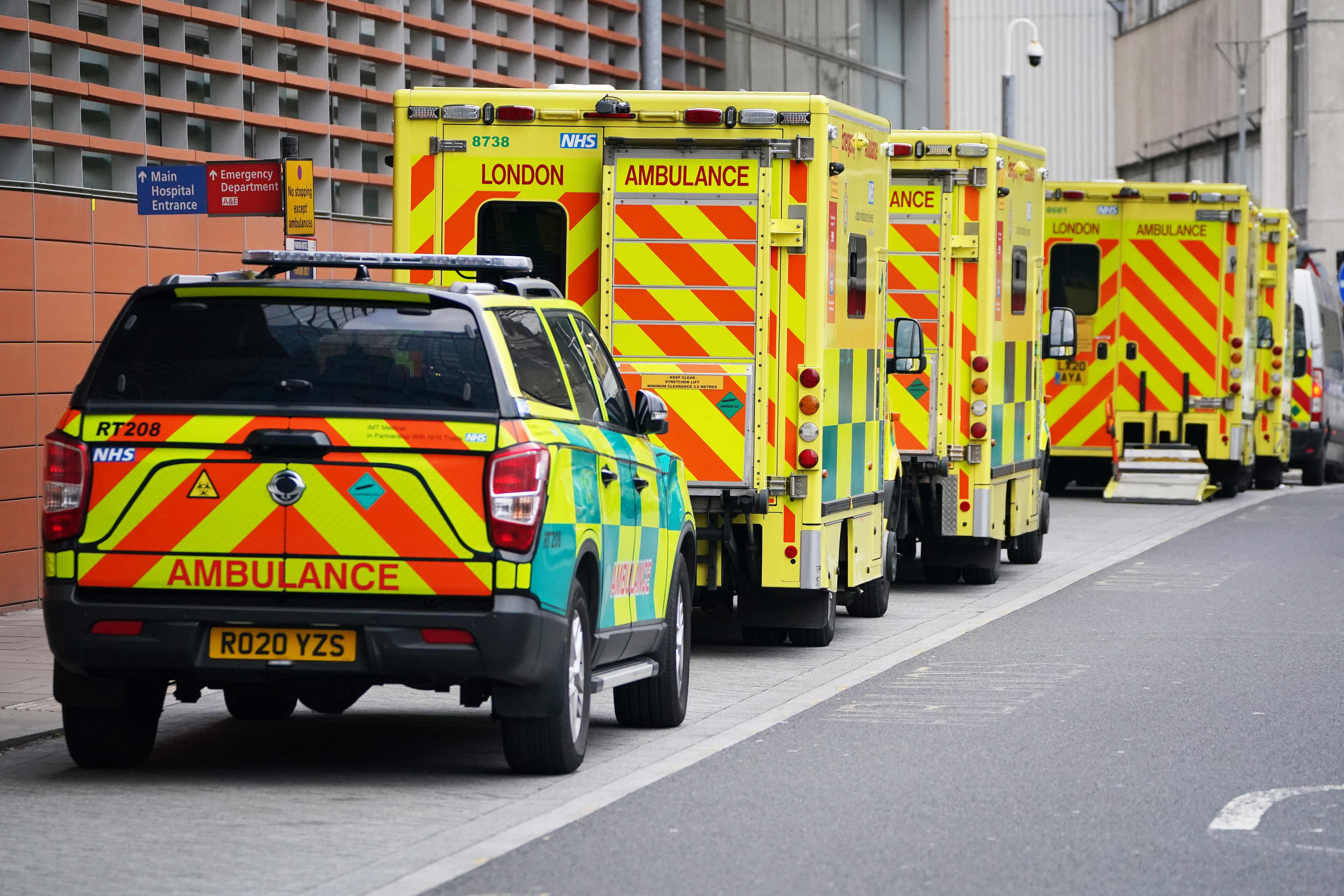 Ambulances outside the Royal London Hospital in Whitechapel, east London (Jonathan Brady/PA)