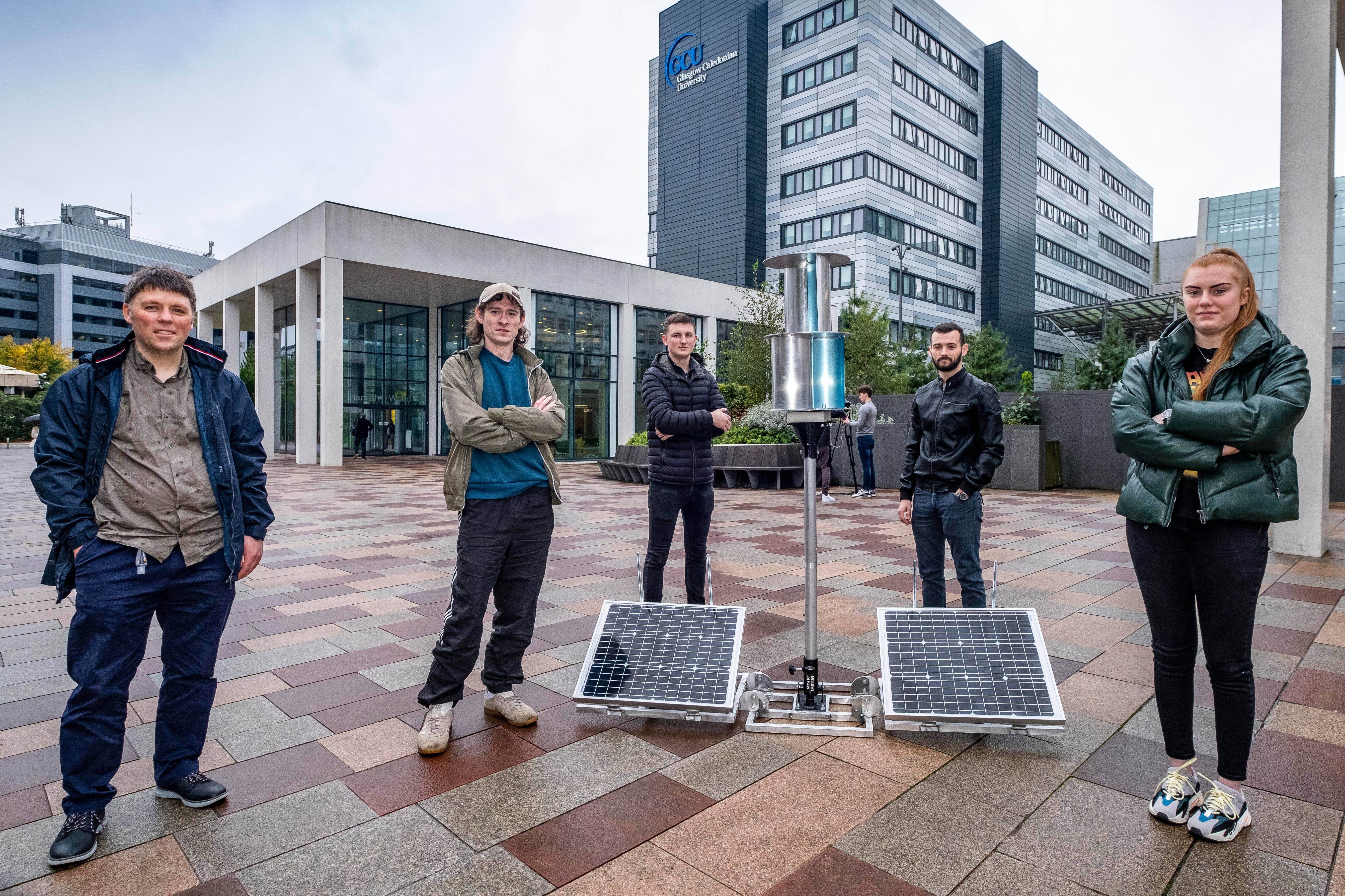 The students developed the flatpack wind turbine (Peter Devlin/PA)