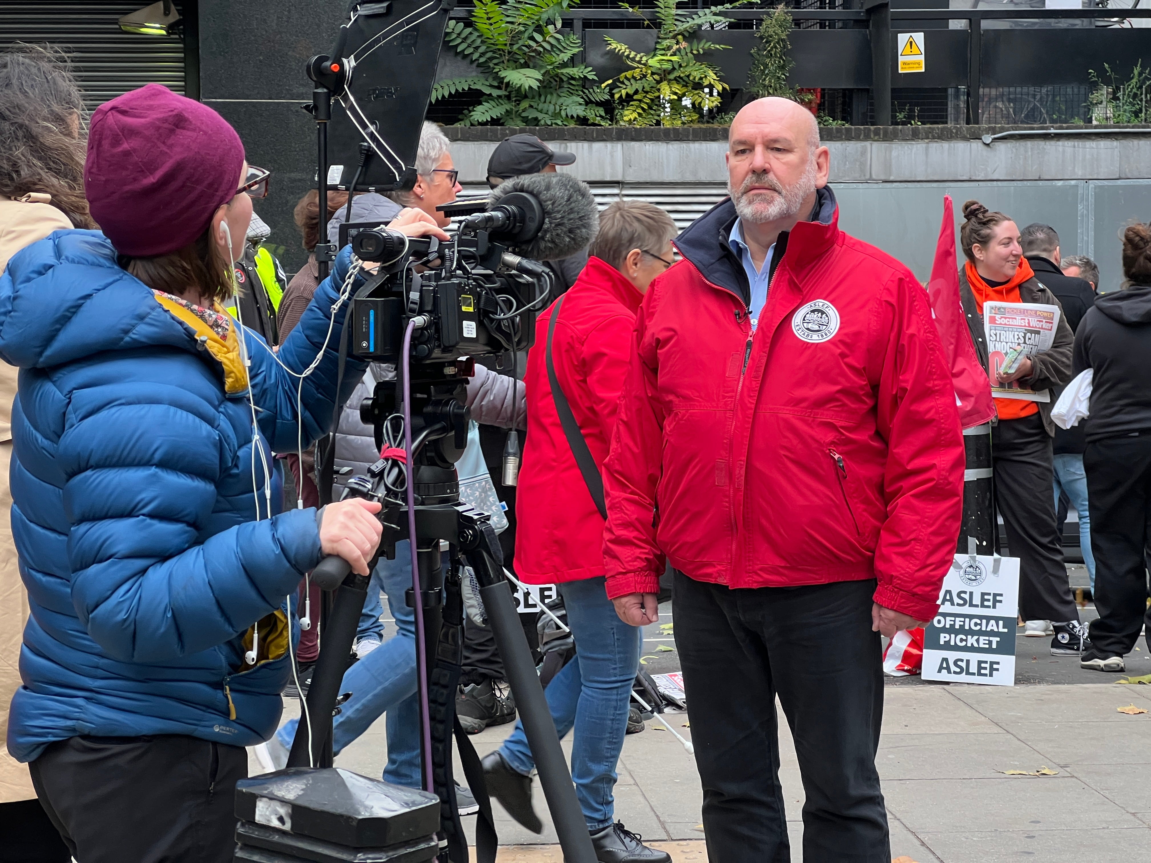 No deal: Mick Whelan, general secretary of the train drivers’ union, Aslef, at London Euston during one of the many strikes since July 2022