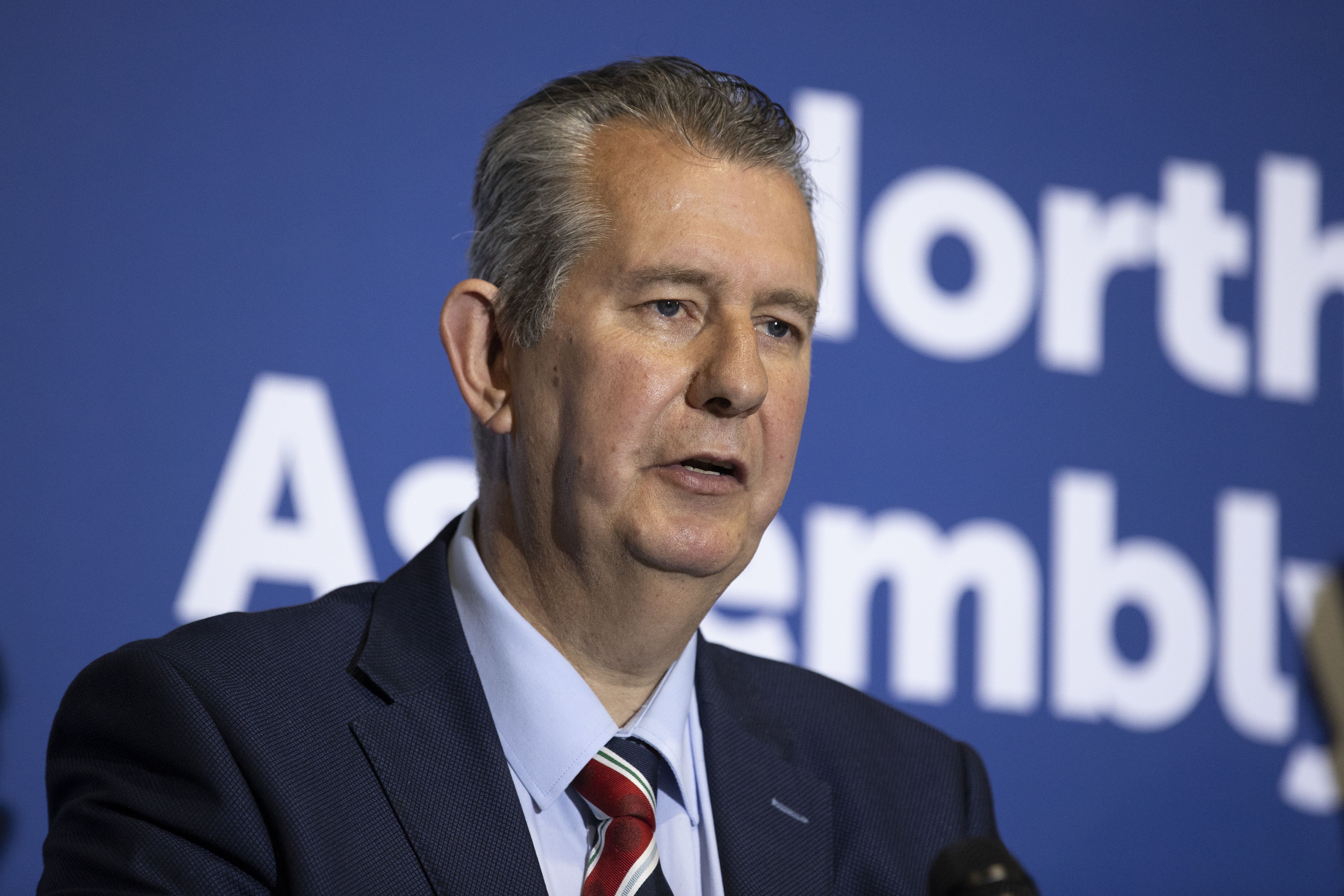 Former Democratic Unionist Party (DUP) leader Edwin Poots has defended an apparent attempt to change the Northern Ireland Protocol bill (Liam McBurney/PA)