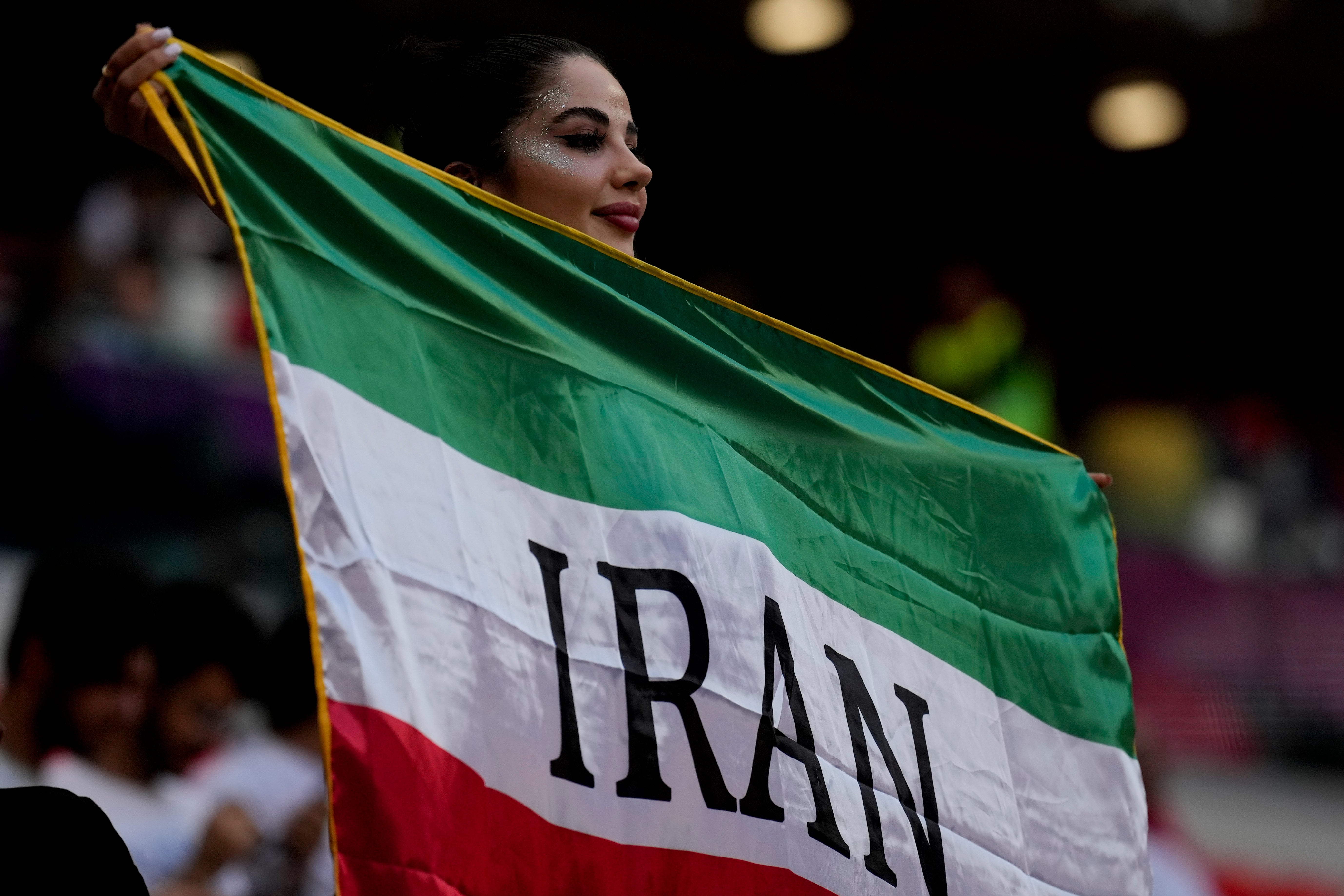 An Iranian football fan at the World Cup in Qatar