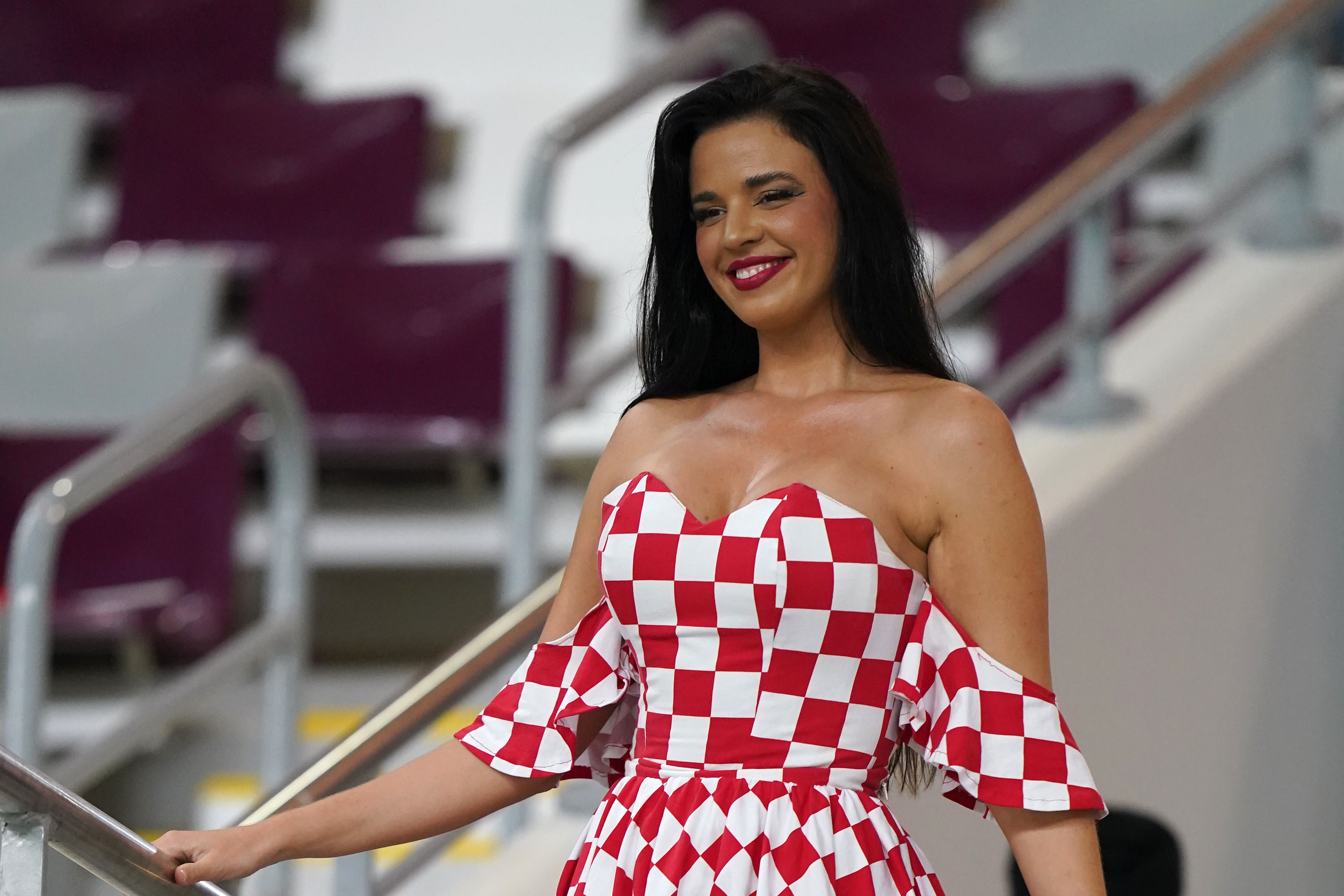 Croatia fan and model Ivana Knoll, who has been pushing the modesty dress code in Qatar and causing a stir online