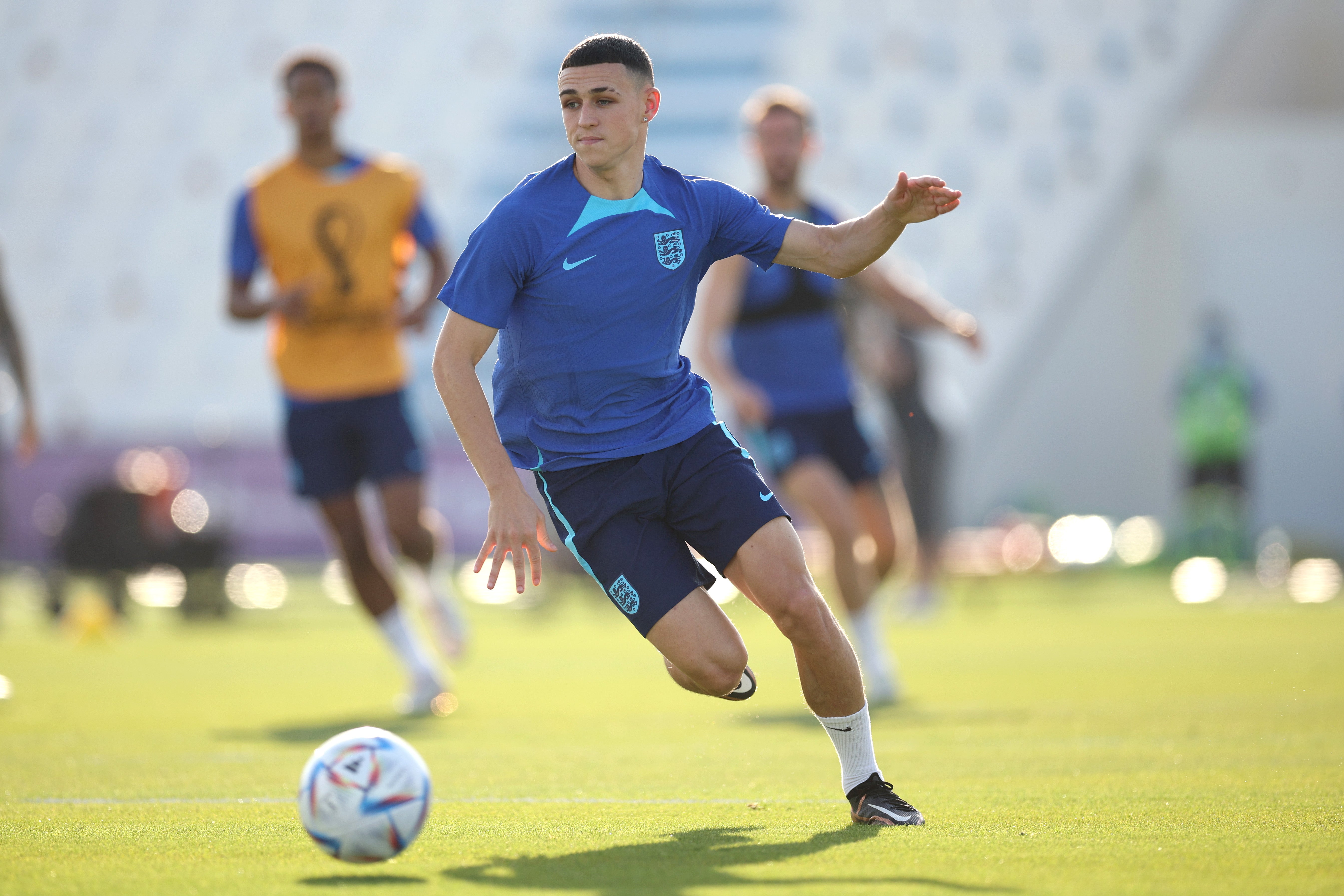 Foden in training ahead of England’s Group B game against Wales