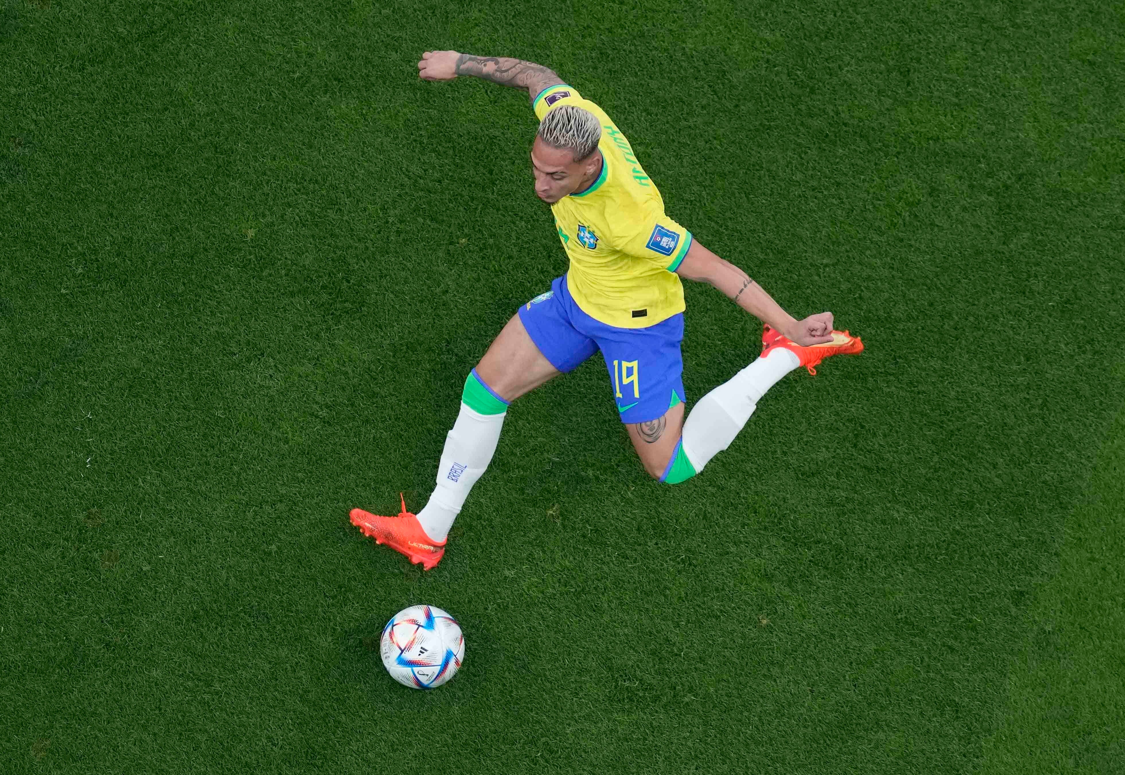 Manchester United and Brazil winger Antony in action for his national team