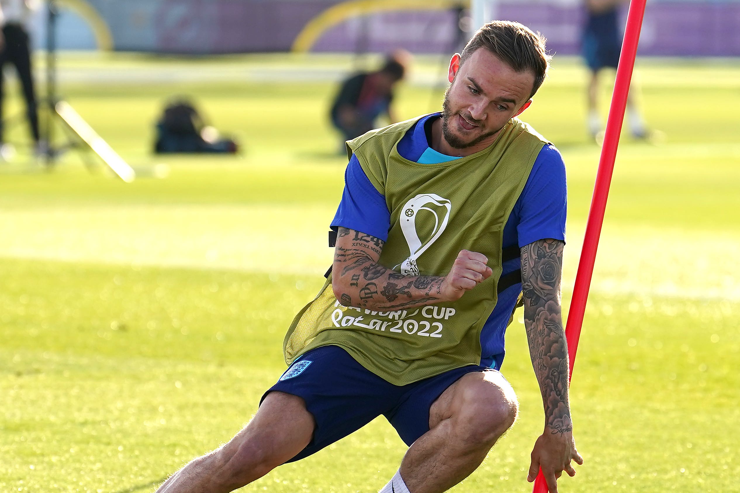 James Maddison during a training session (Martin Rickett/PA)