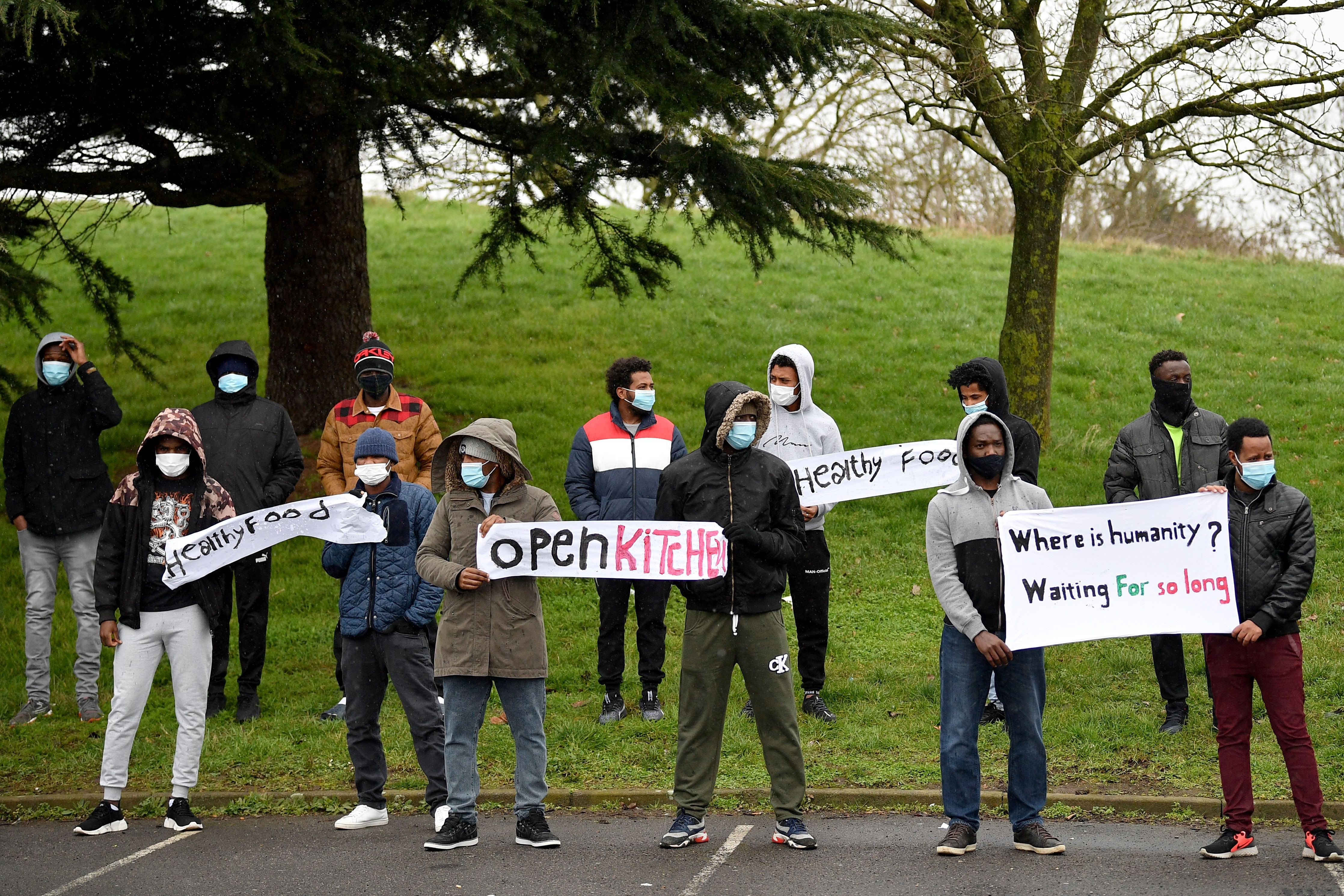 Asylum seekers being housed at a Crowne Plaza hotel, as they wait for their asylum claims to be processed