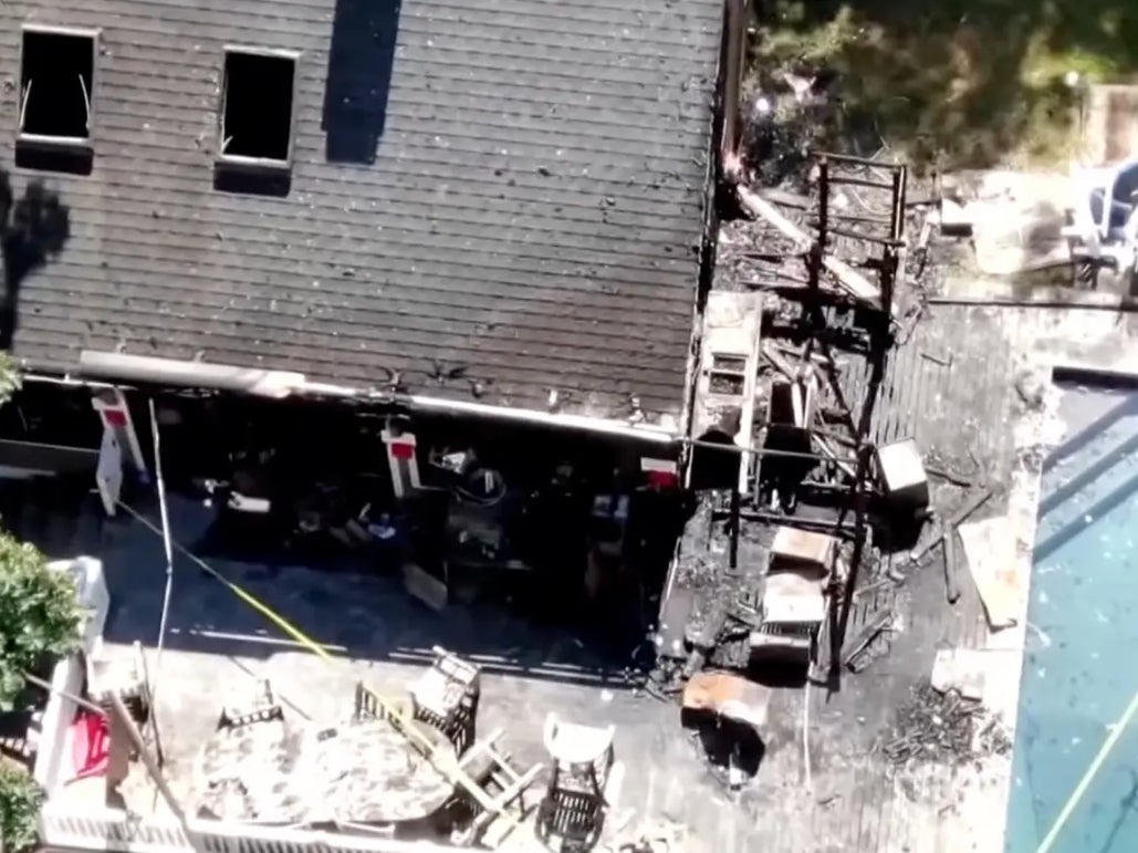 The aftermath of a fire that destroyed a rental house in the Hamptons. Sisters Lindsay and Jillian Wiener were killed in the fire