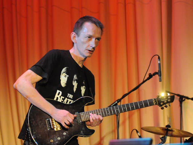 <p>Levene performing at Laugharne Weekend Festival in Wales, 2012 </p>