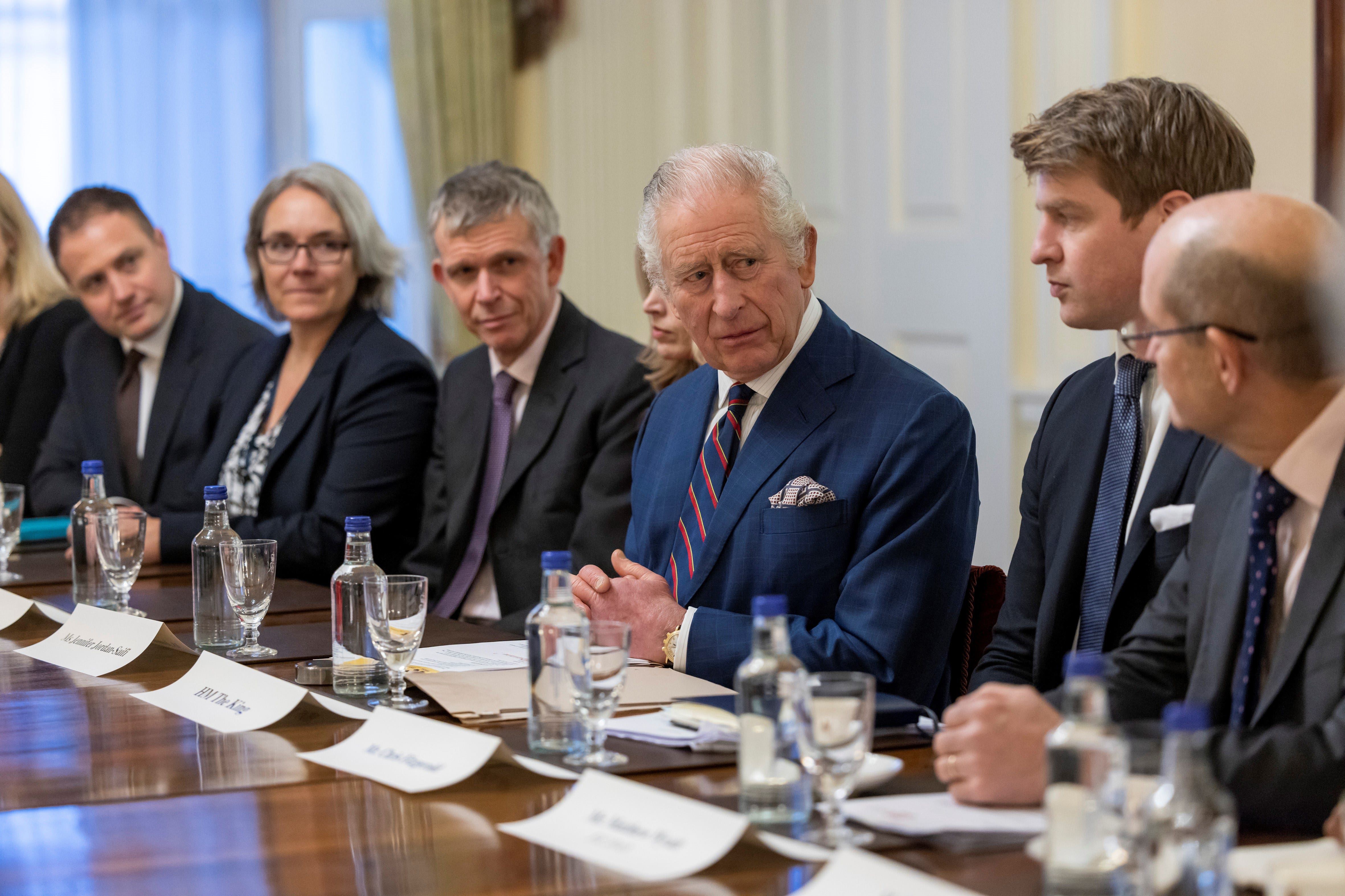 The King during the meeting with DEC charities (DEC/PA)