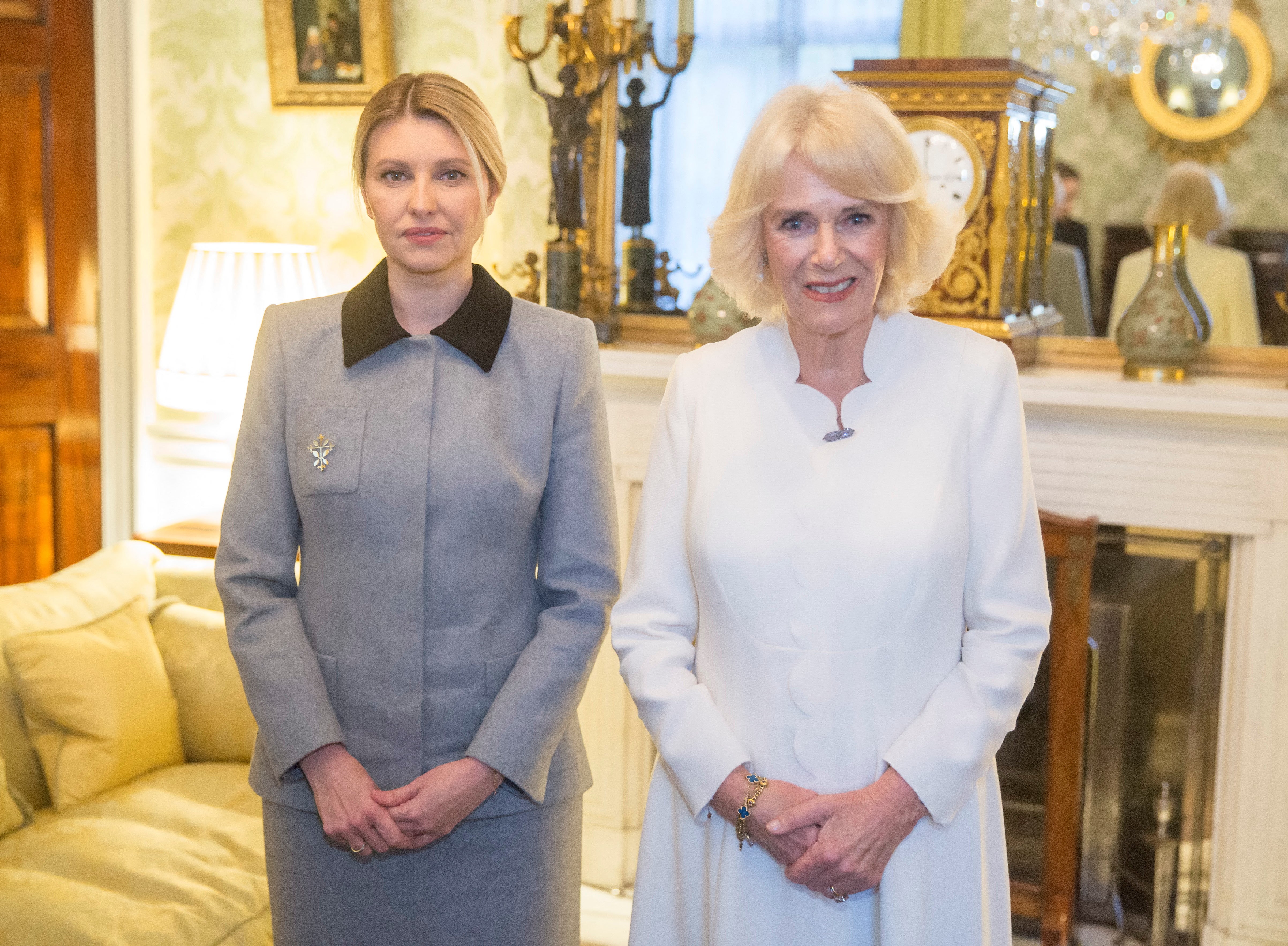 Ukraine’s first lady Olena Zelenska also met the Queen Consort during her visit to London