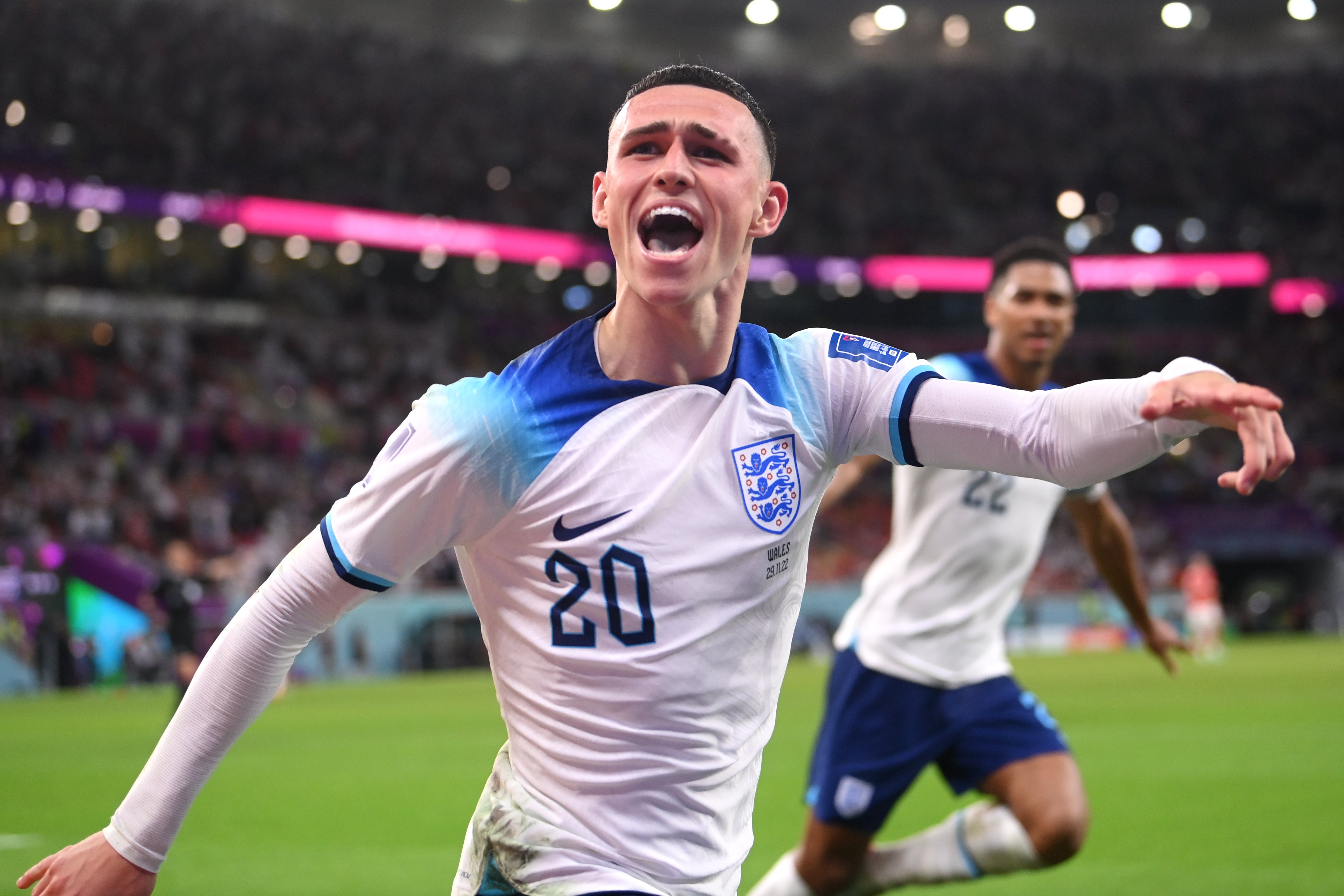 Foden celebrates after scoring