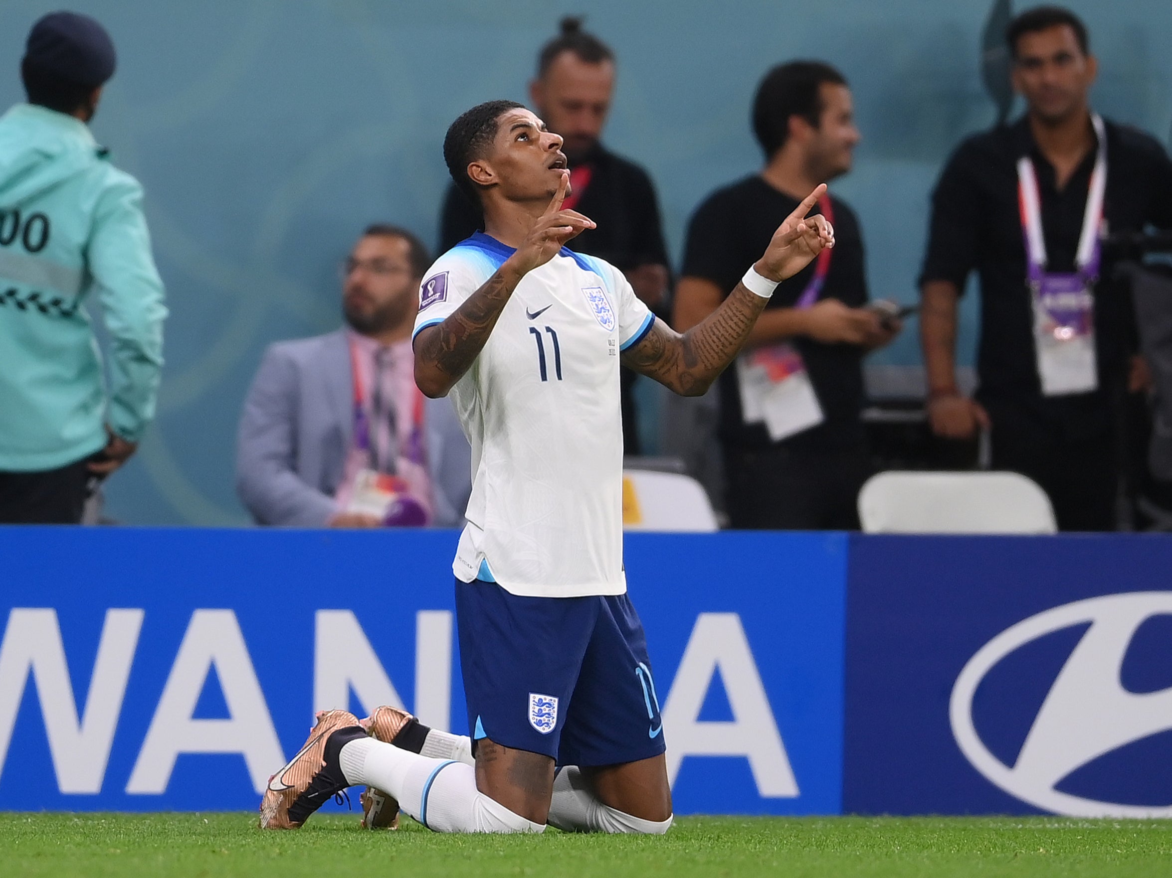 Marcus Rashford reflects on his late friend’s passing after opening the scoring for England against Wales