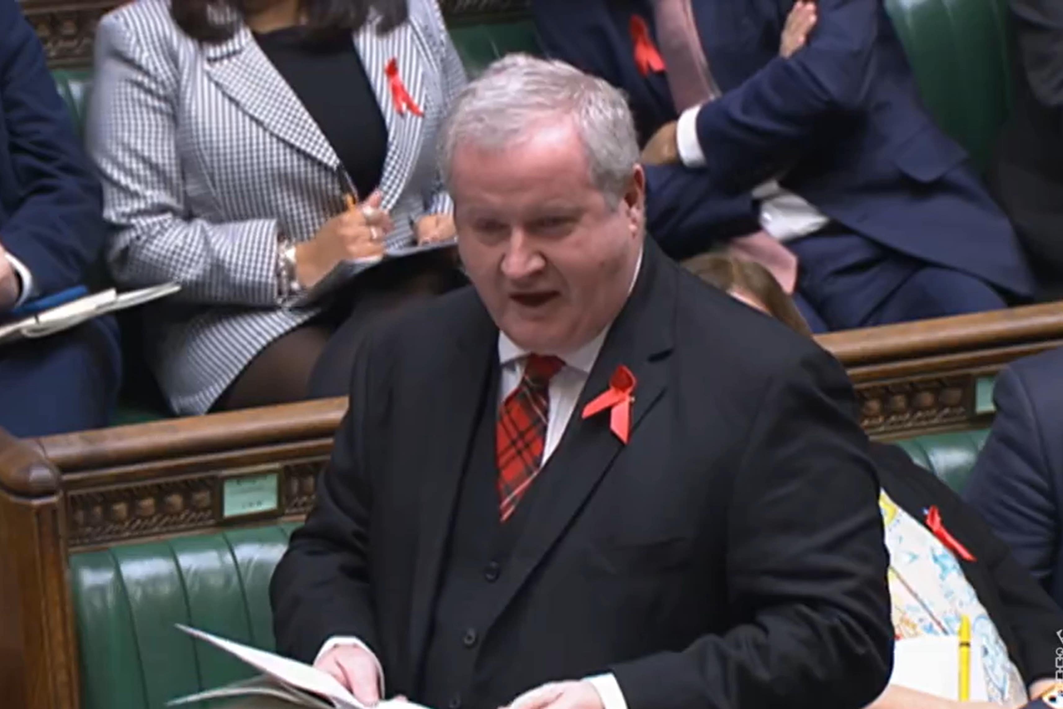 SNP Westminster leader Ian Blackford speaks during Prime Minister’s Questions (House of Commons/PA)