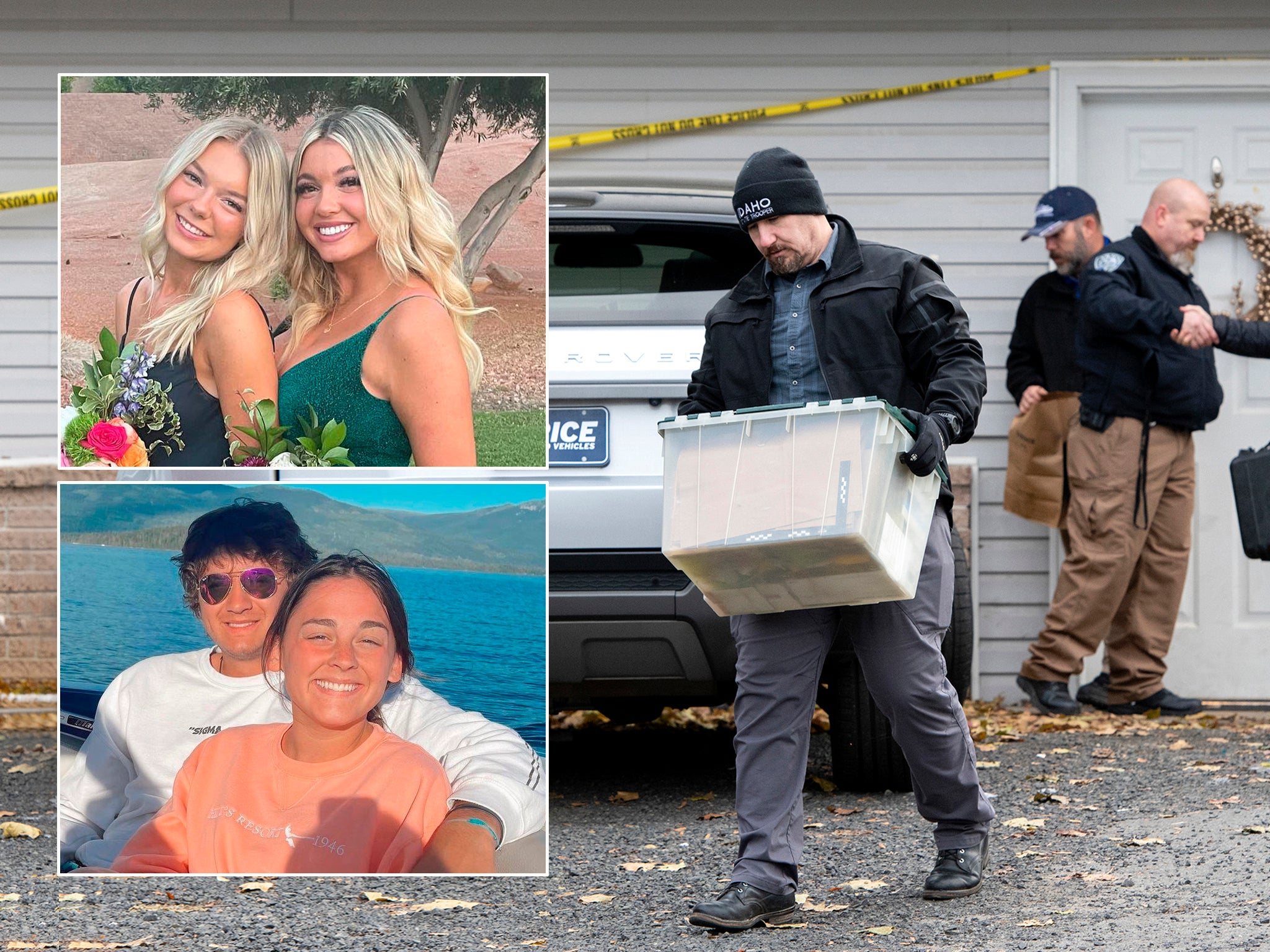 Madison Mogen, Kaylee Goncalves (top left), Xana Kernodle and Ethan Chapin (bottom left), were found butchered in their home (right)