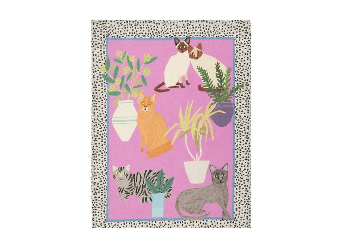 Avenida Home cats linen tea towel.jpg